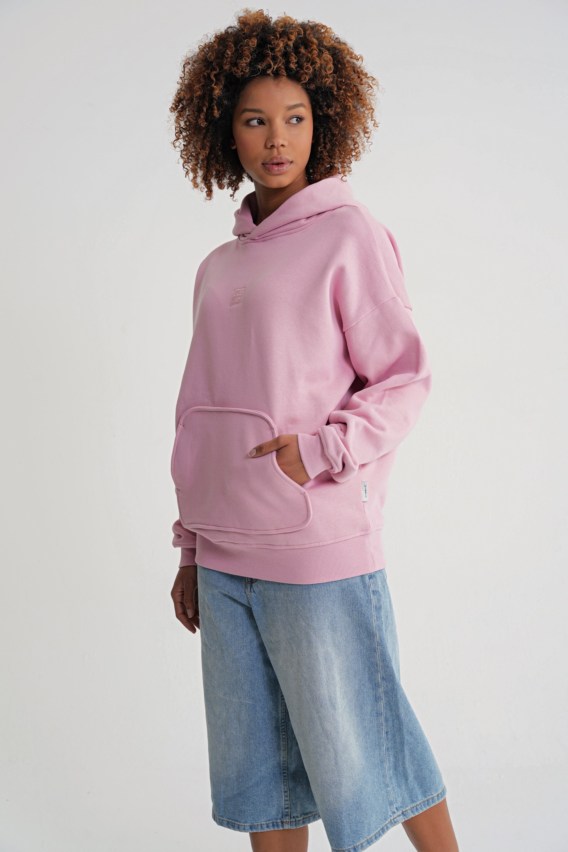 Adam Basic Oversize Hooddie Pınk