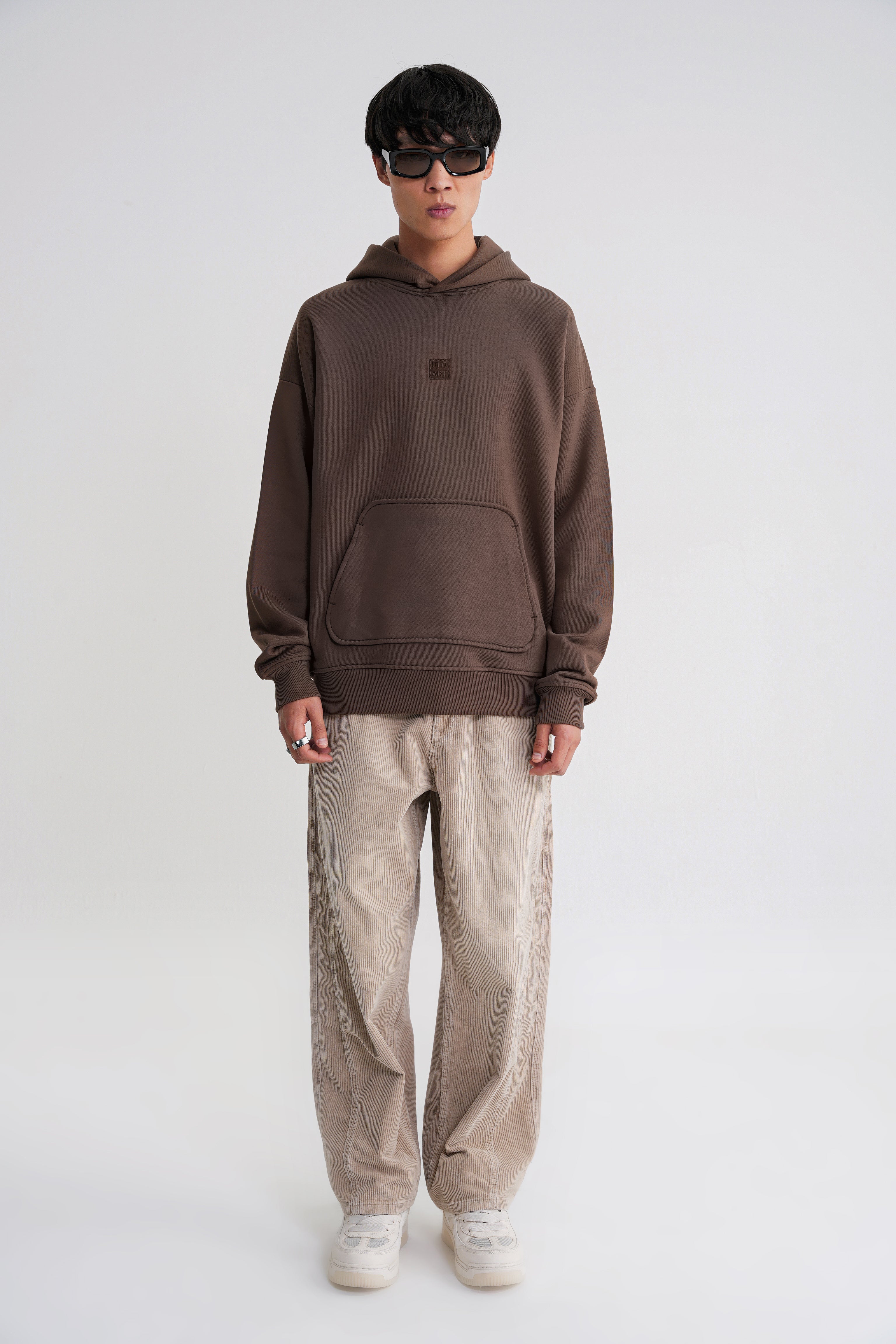 Adam Basic Oversize  Hooddie Brown