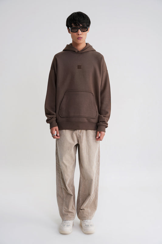 Adam Basic Oversize  Hooddie Brown