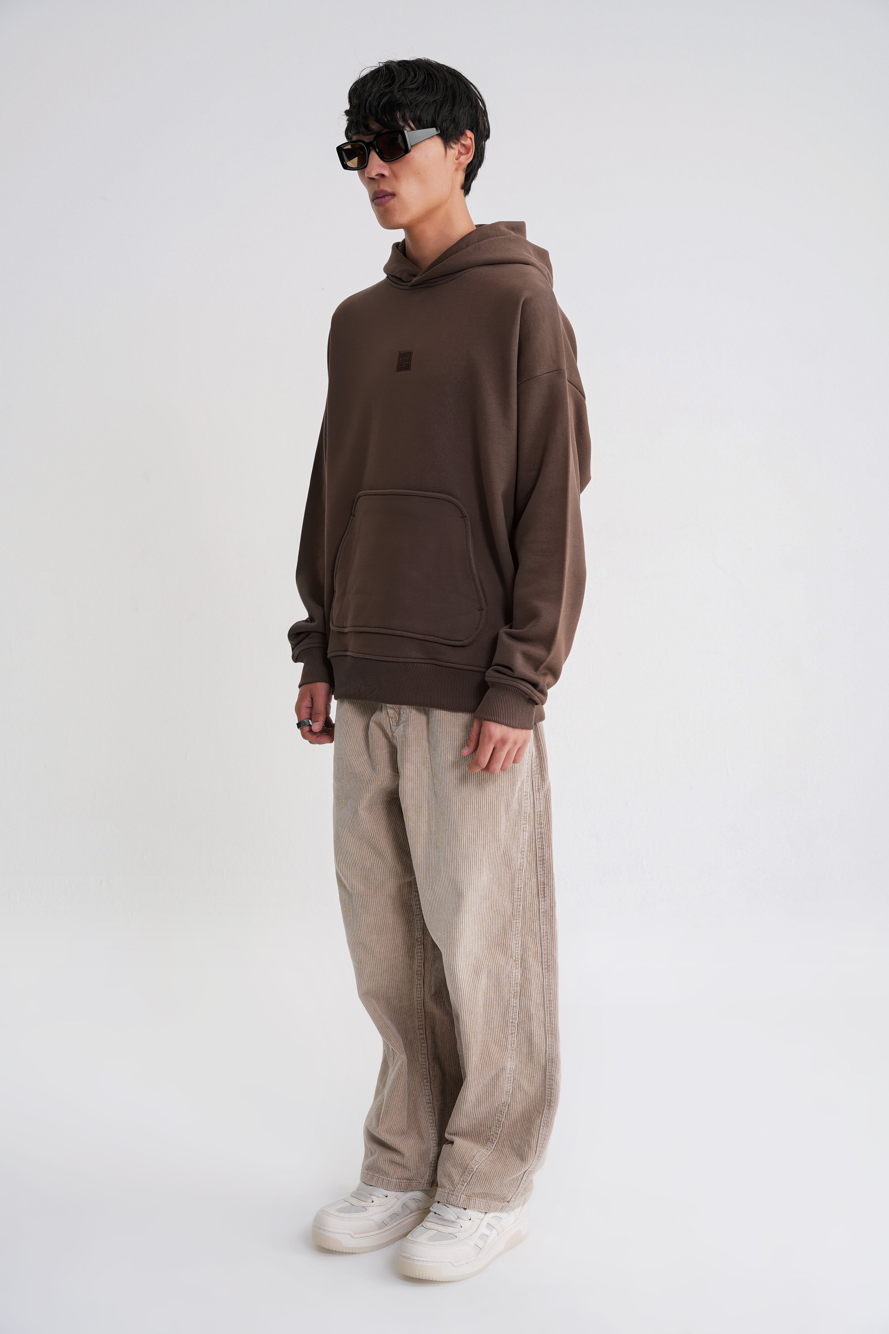 Adam Basic Oversize  Hooddie Brown