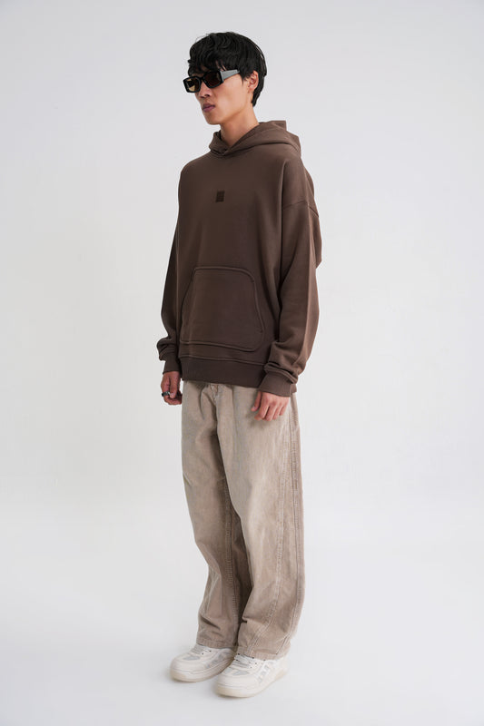 Adam Basic Oversize  Hooddie Brown