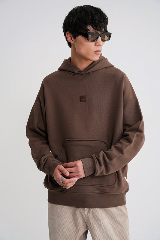 Adam Basic Oversize  Hooddie Brown