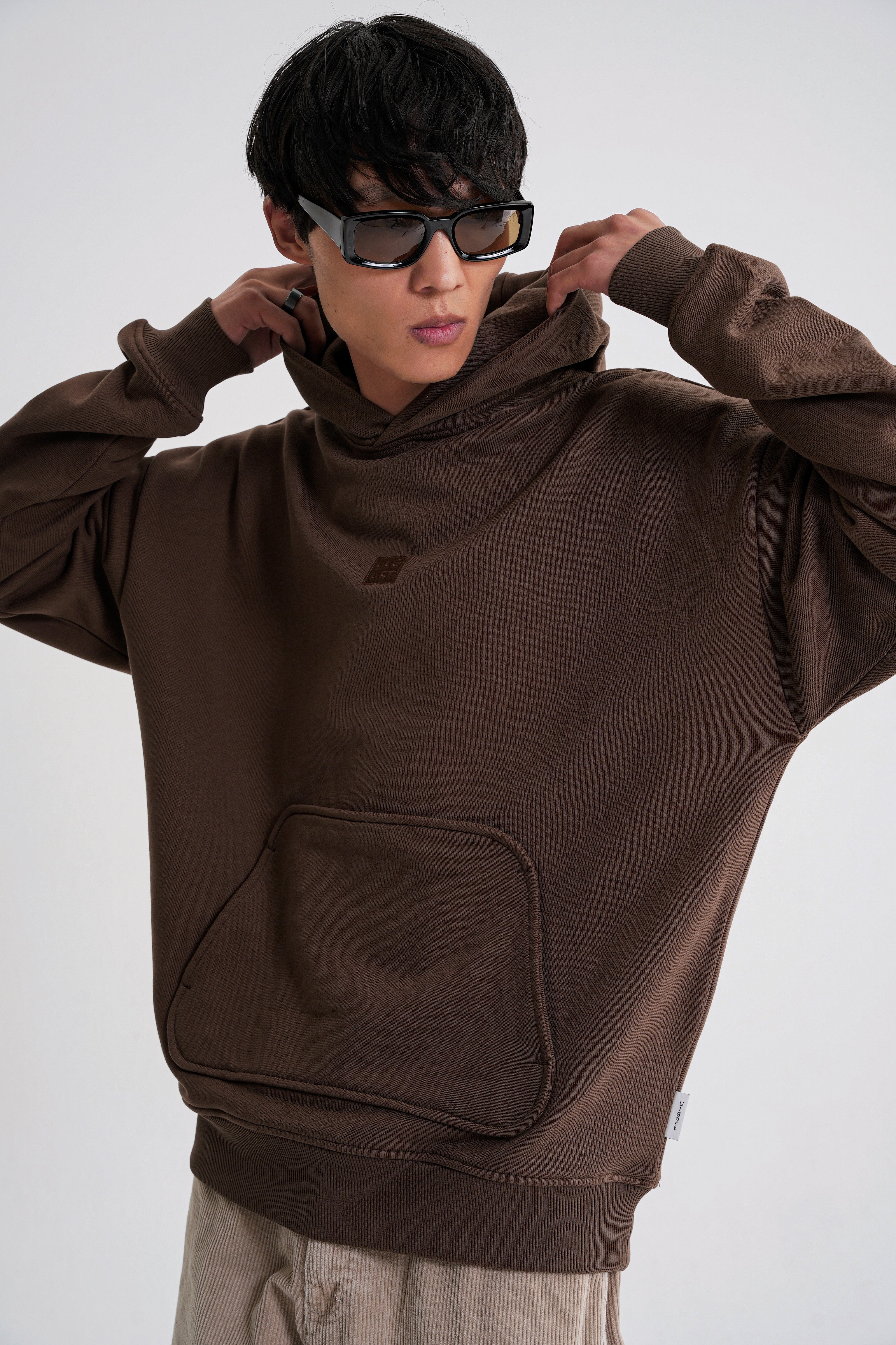 Adam Basic Oversize  Hooddie Brown
