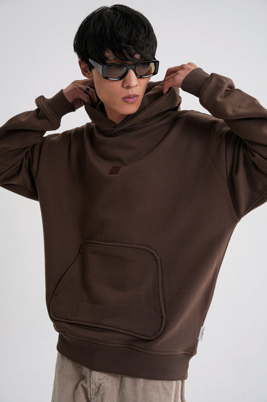 Adam Basic Oversize  Hooddie Brown