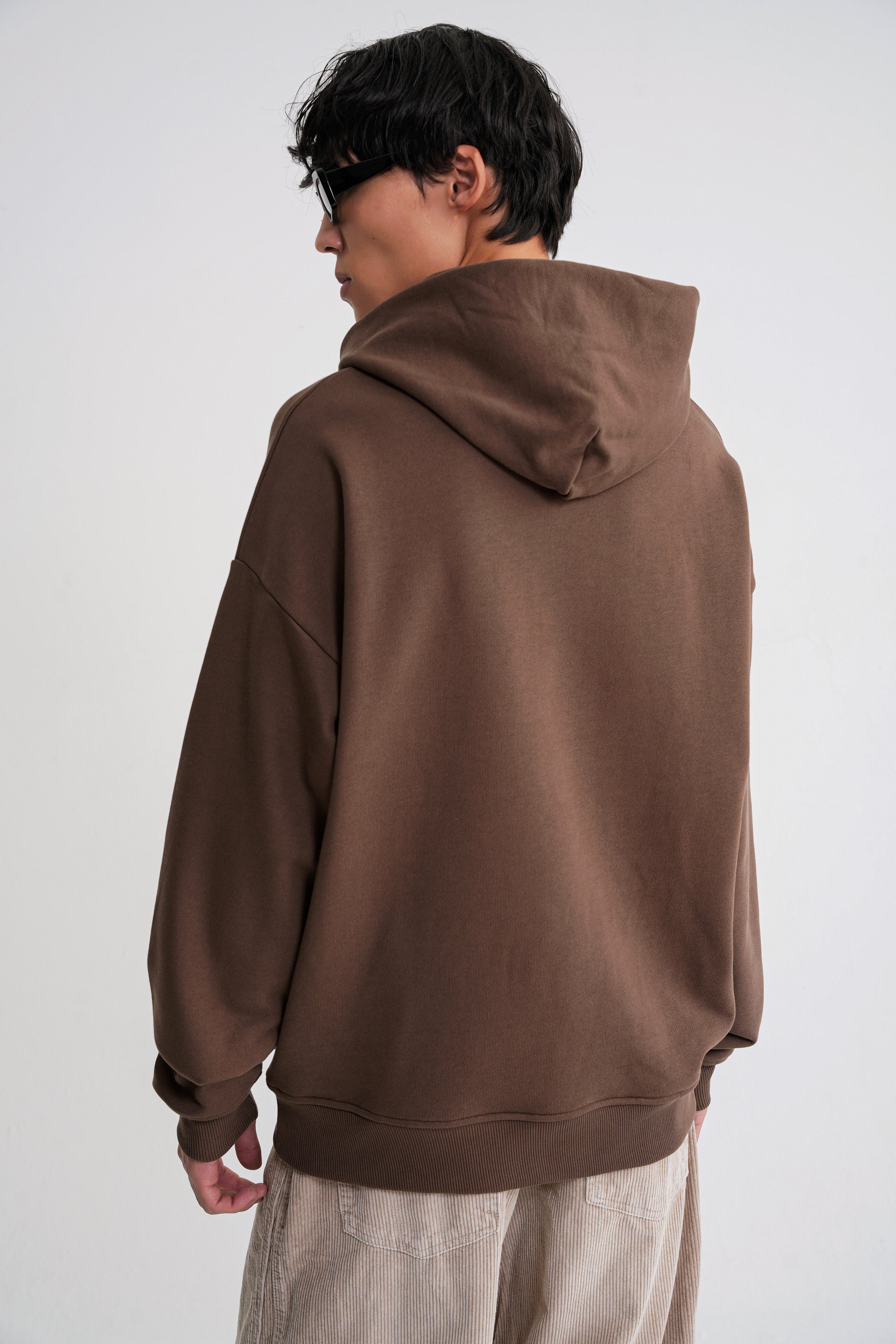 Adam Basic Oversize  Hooddie Brown