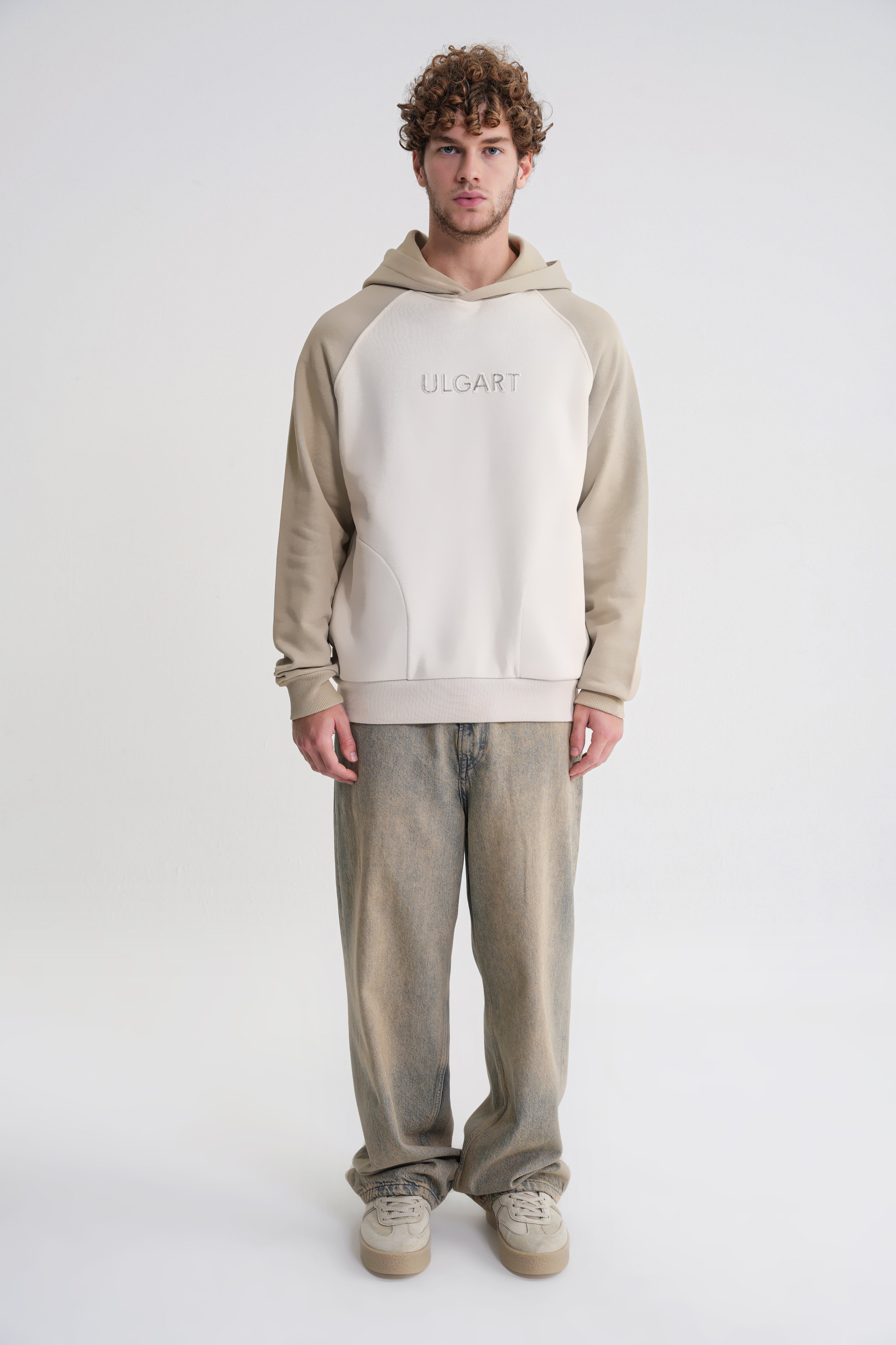 Andrew Oversize Reglan   Hooddie Sprey Green -Antik White