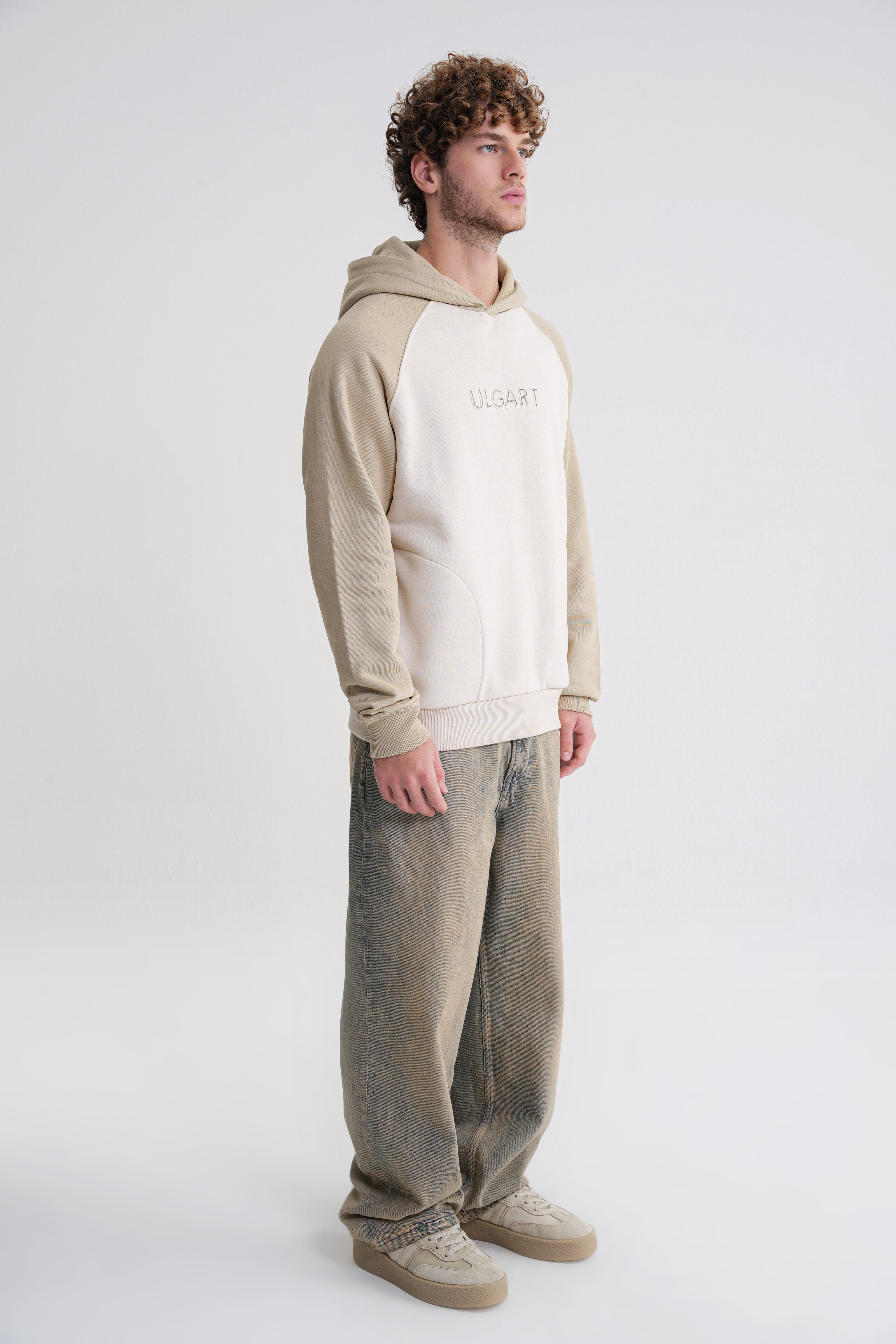 Andrew Oversize Reglan   Hooddie Sprey Green -Antik White