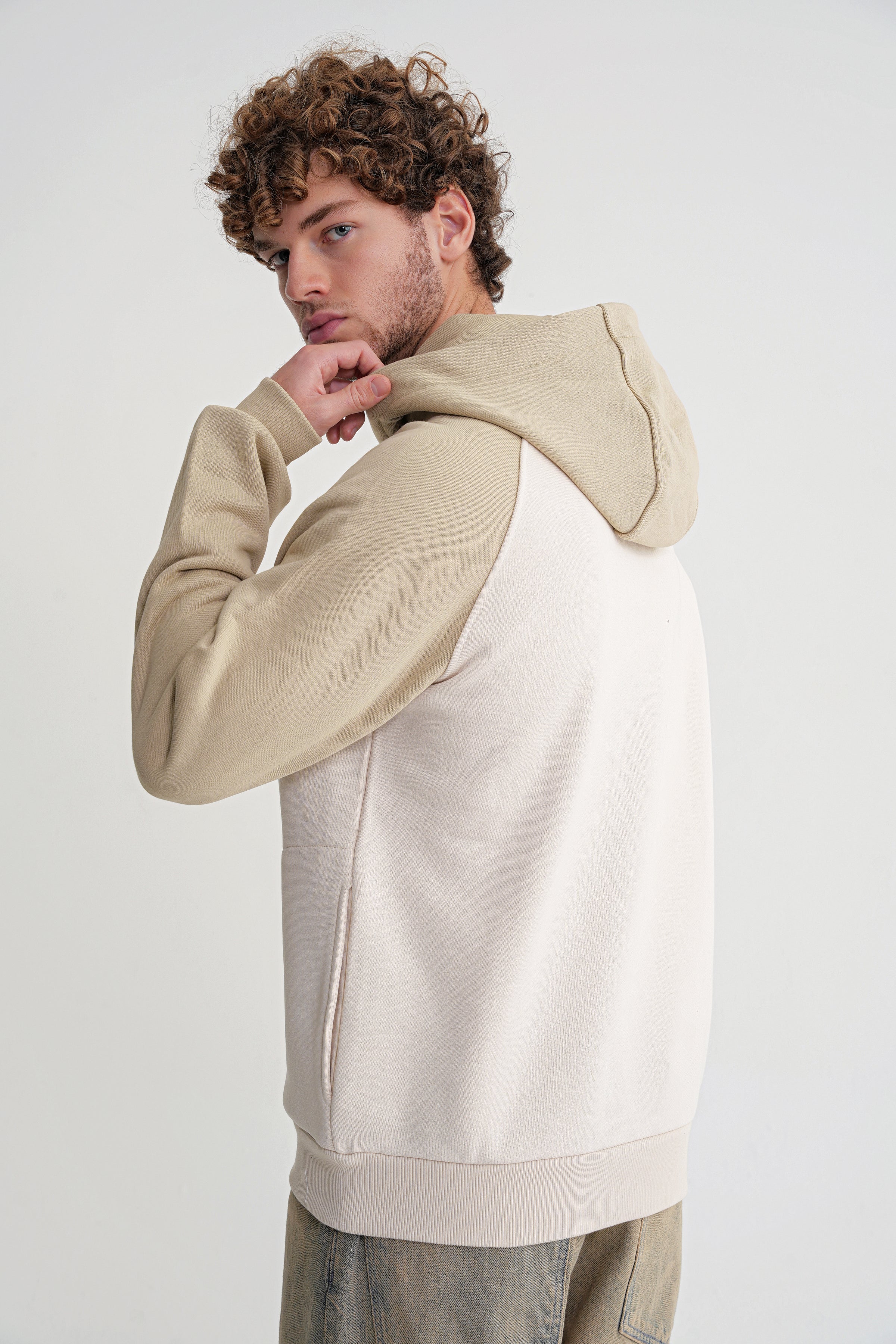 Andrew Oversize Reglan   Hooddie Sprey Green -Antik White