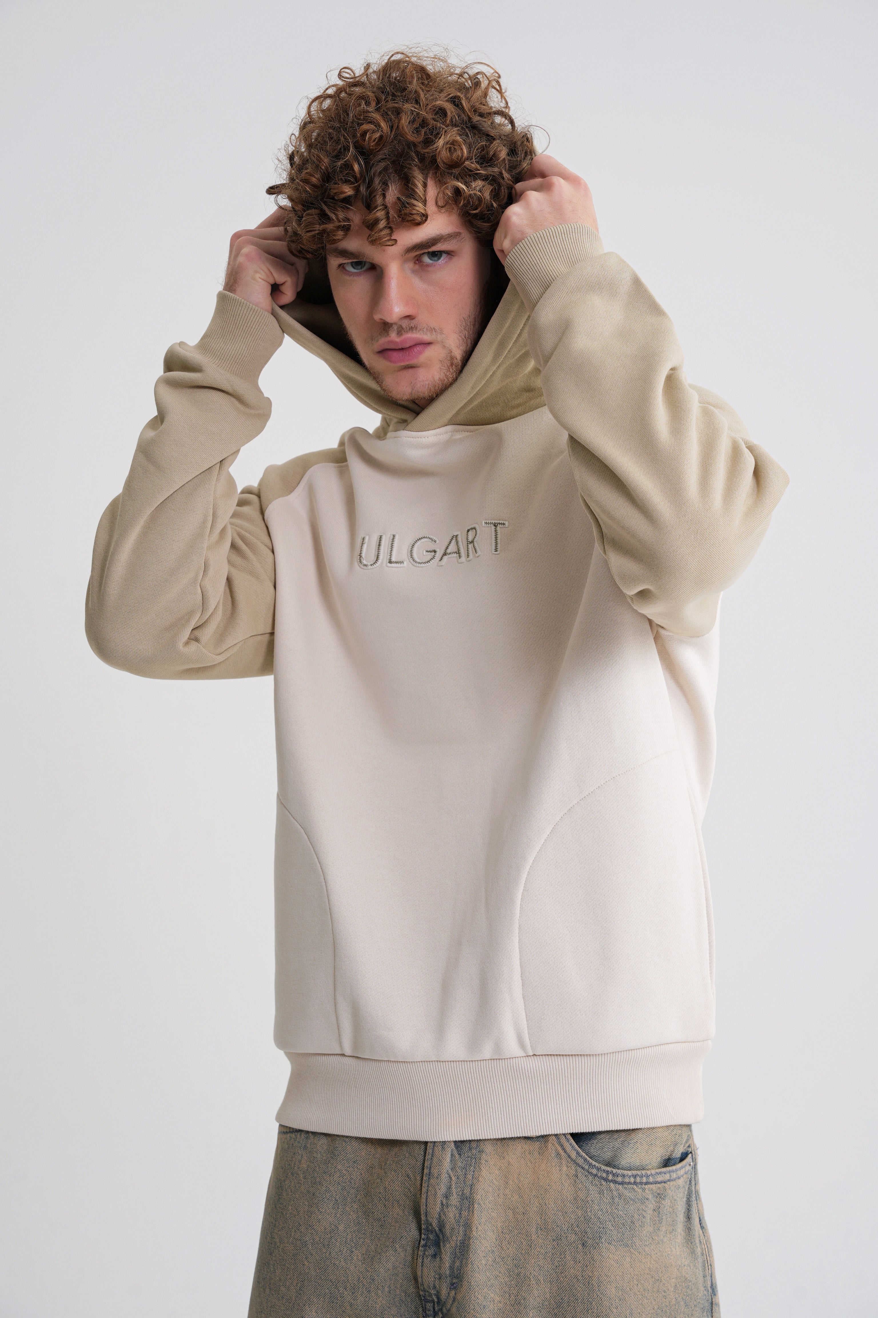 Andrew Oversize Reglan   Hooddie Sprey Green -Antik White