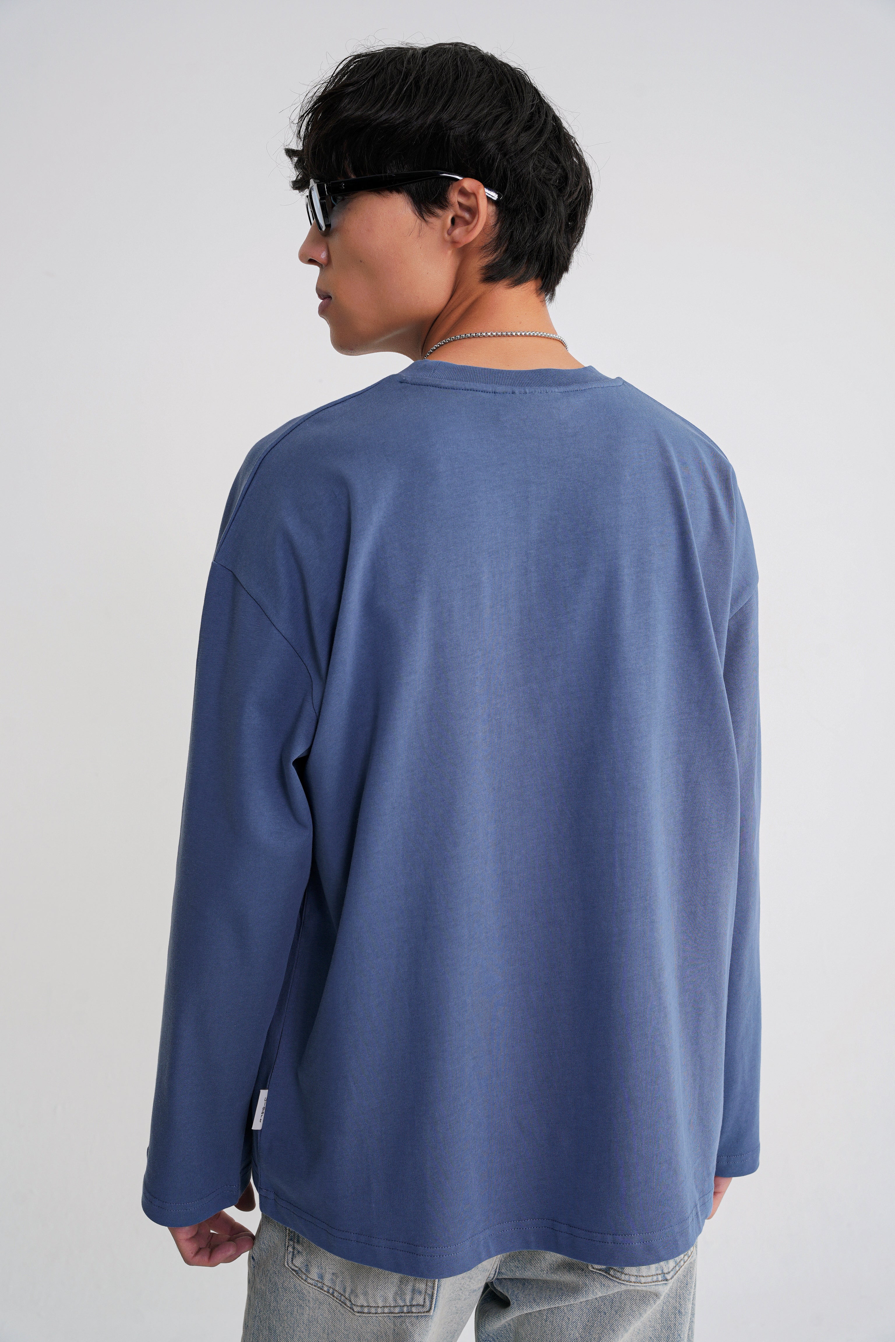 Teo Long Sleeve Oversize T-shirt Indigo