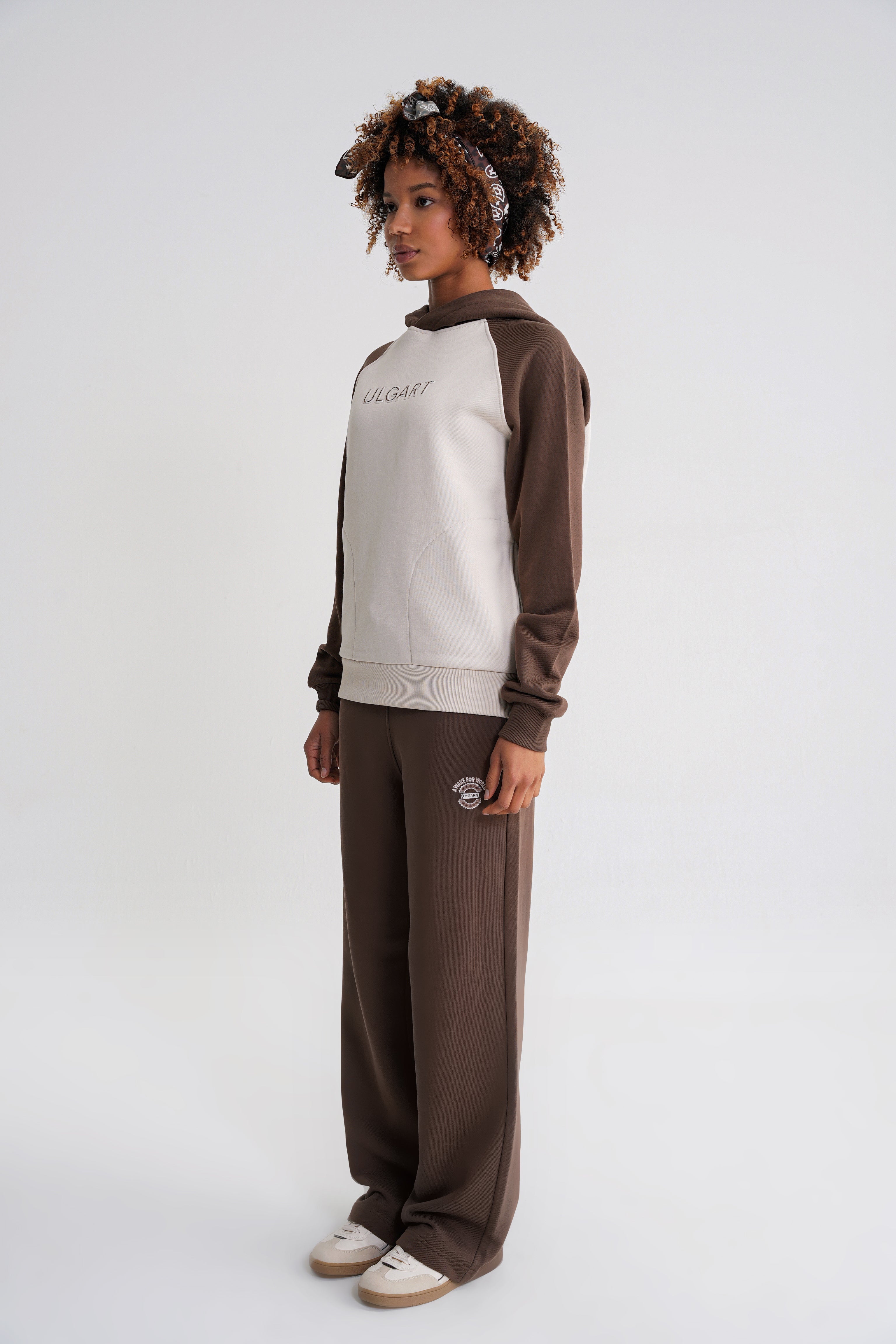 Andrew Oversize Reglan   Hooddie Brown -Antik White