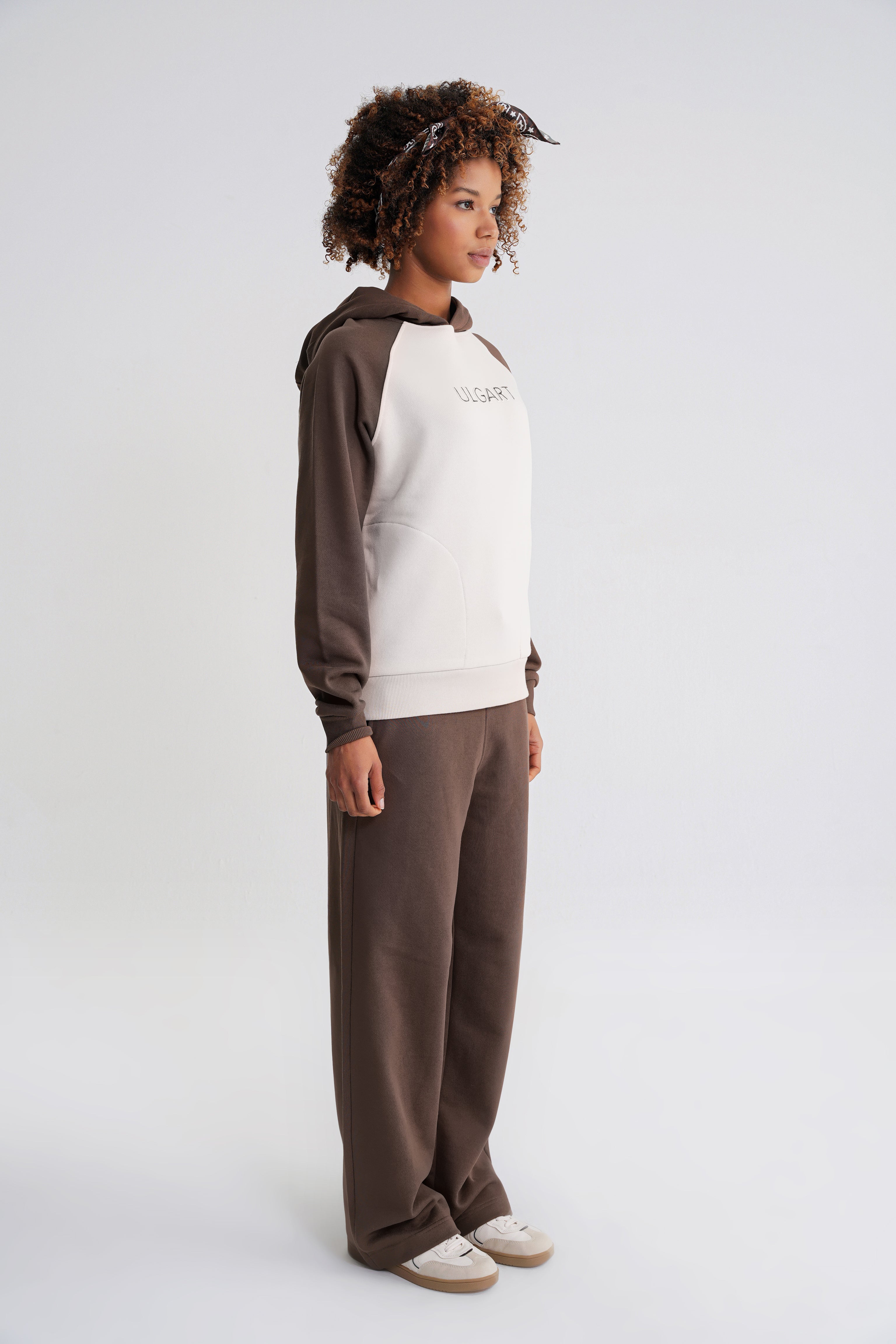 Andrew Oversize Reglan   Hooddie Brown -Antik White