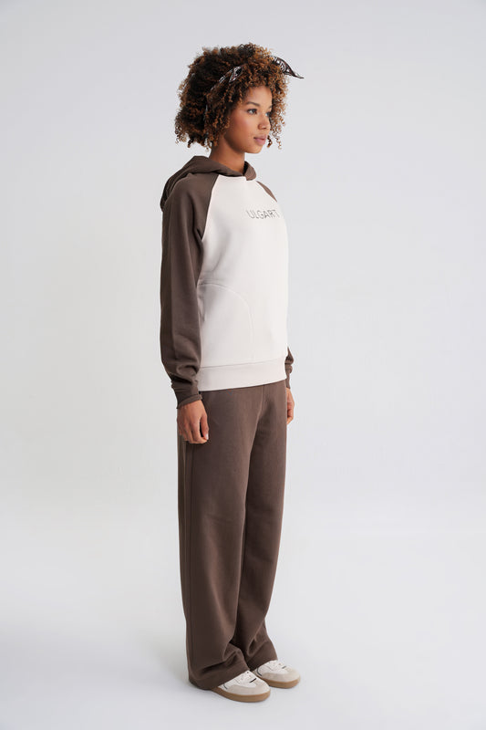 Andrew Oversize Reglan   Hooddie Brown -Antik White