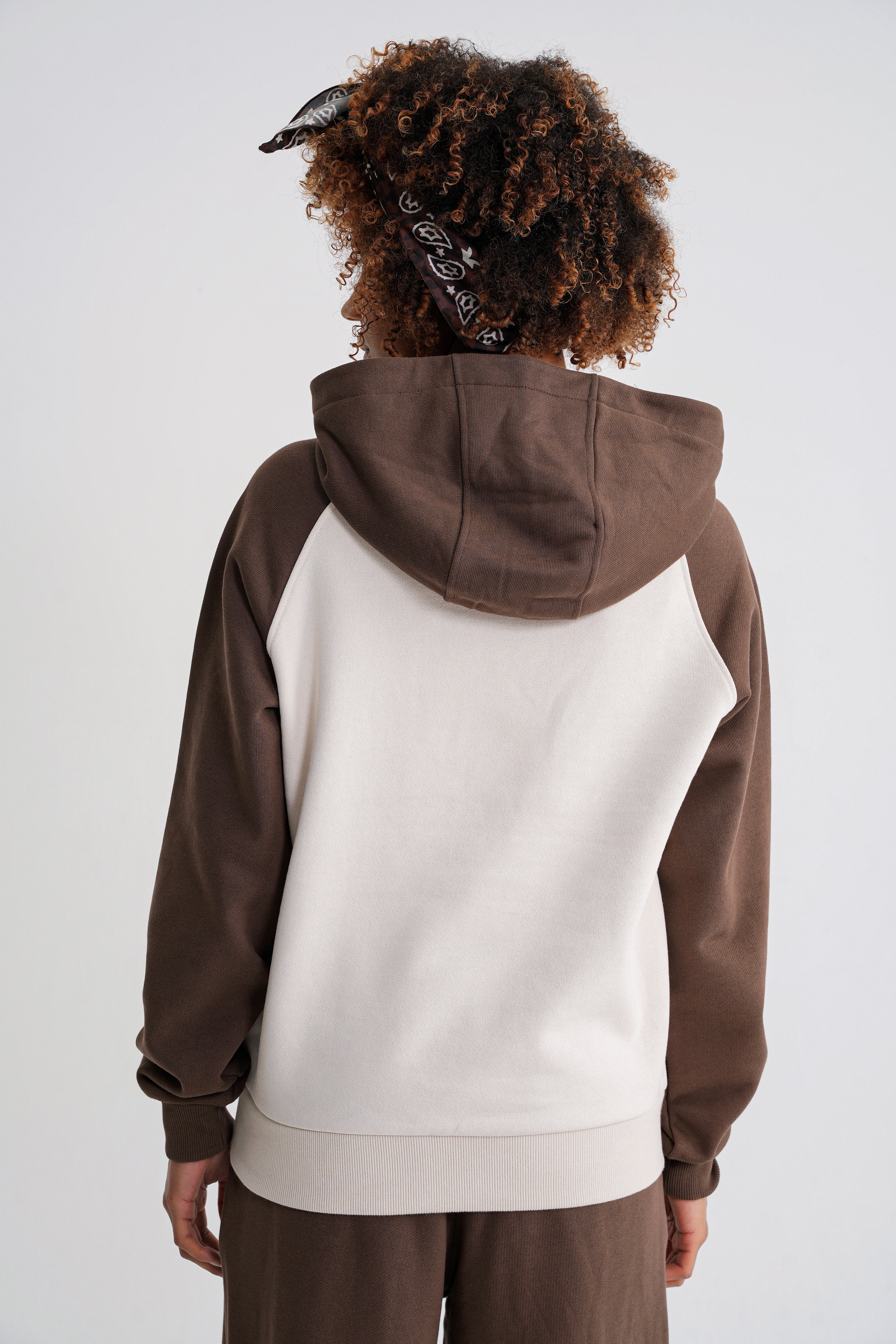 Andrew Oversize Reglan   Hooddie Brown -Antik White