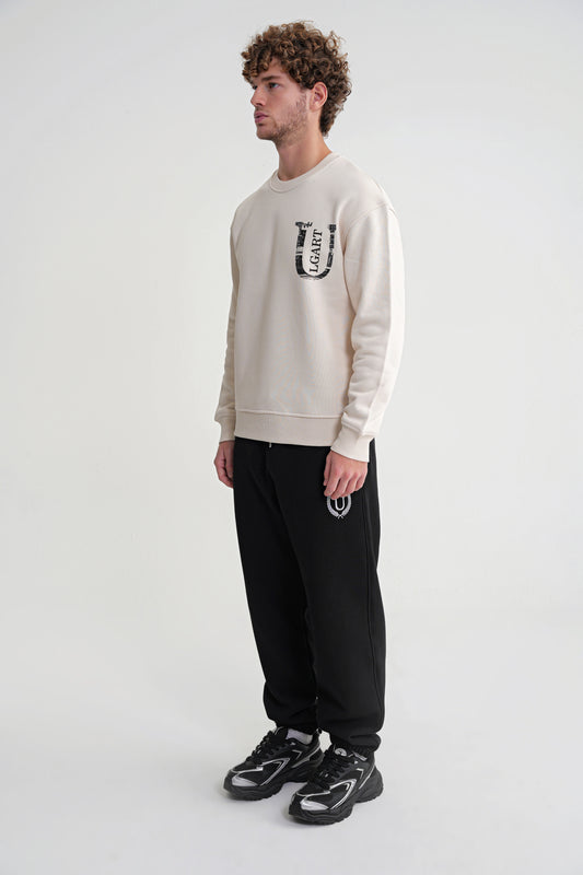 Architekturdesign Oversize Sweat Antik White