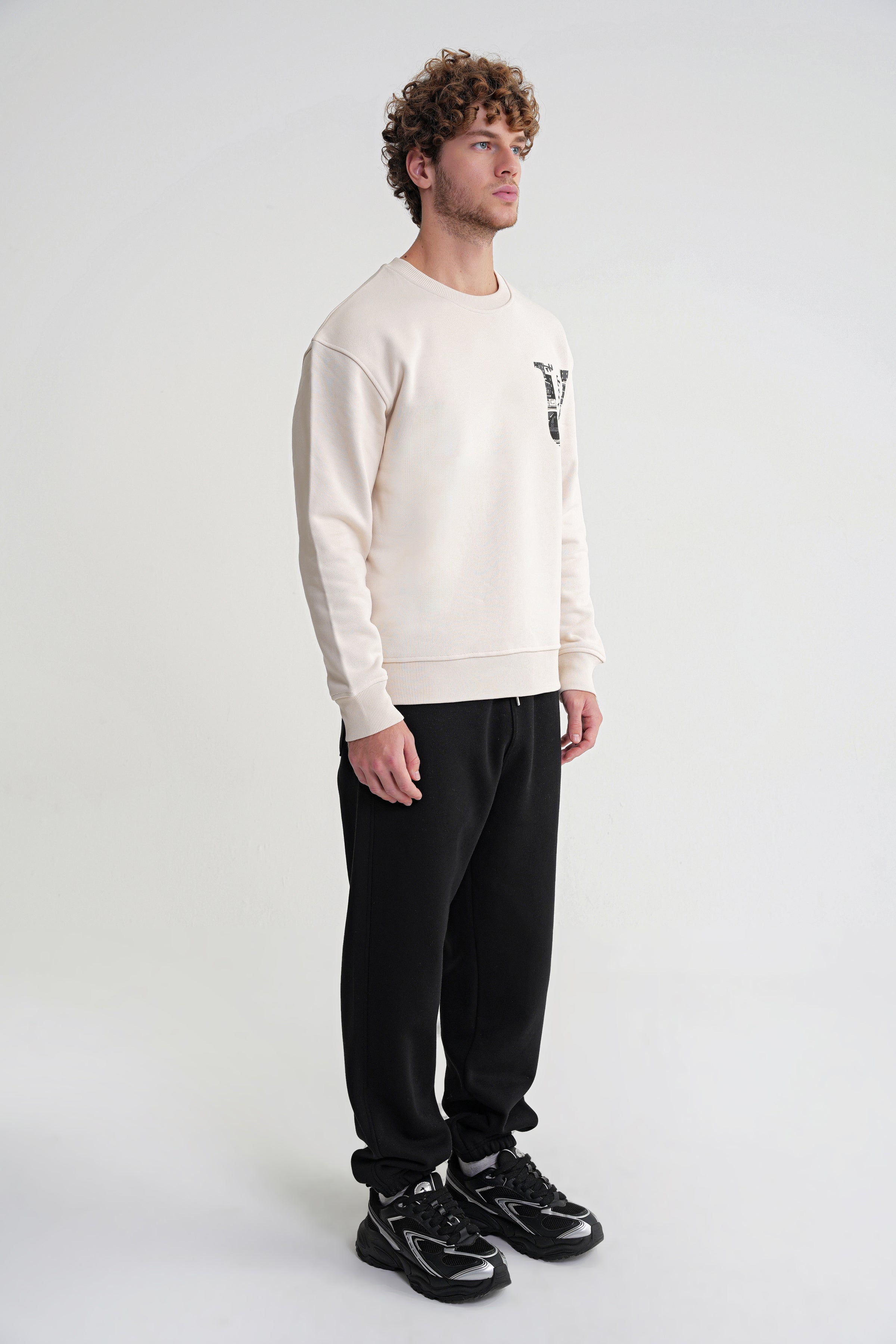 Architekturdesign Oversize Sweat Antik White