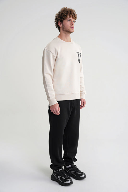 Architekturdesign Oversize Sweat Antik White