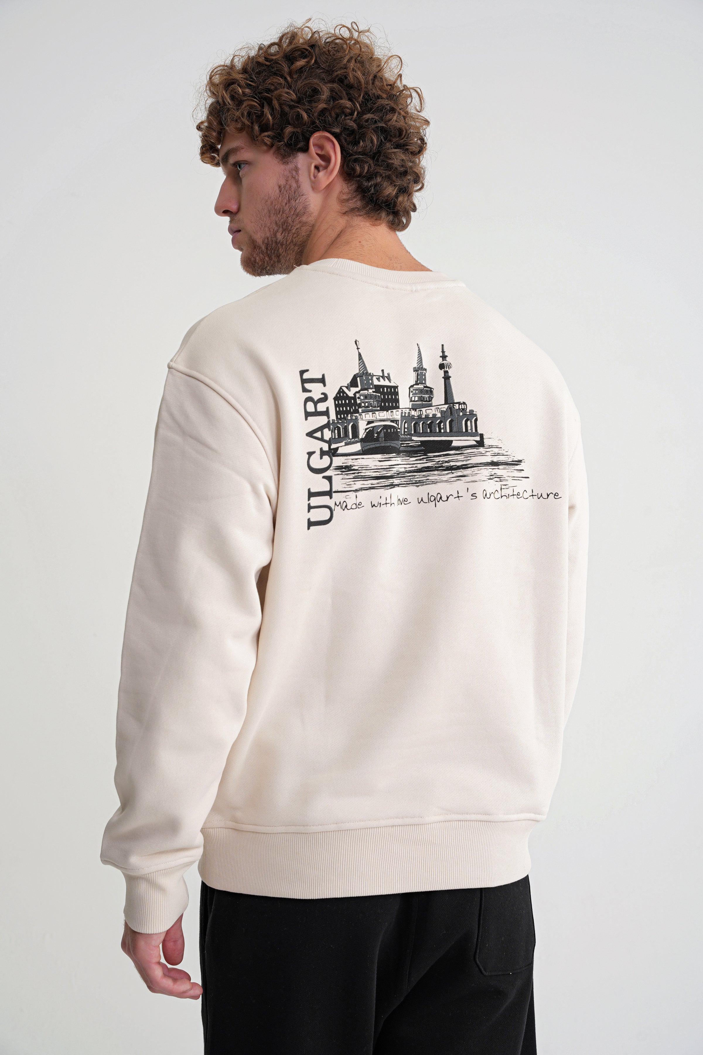 Architekturdesign Oversize Sweat Antik White