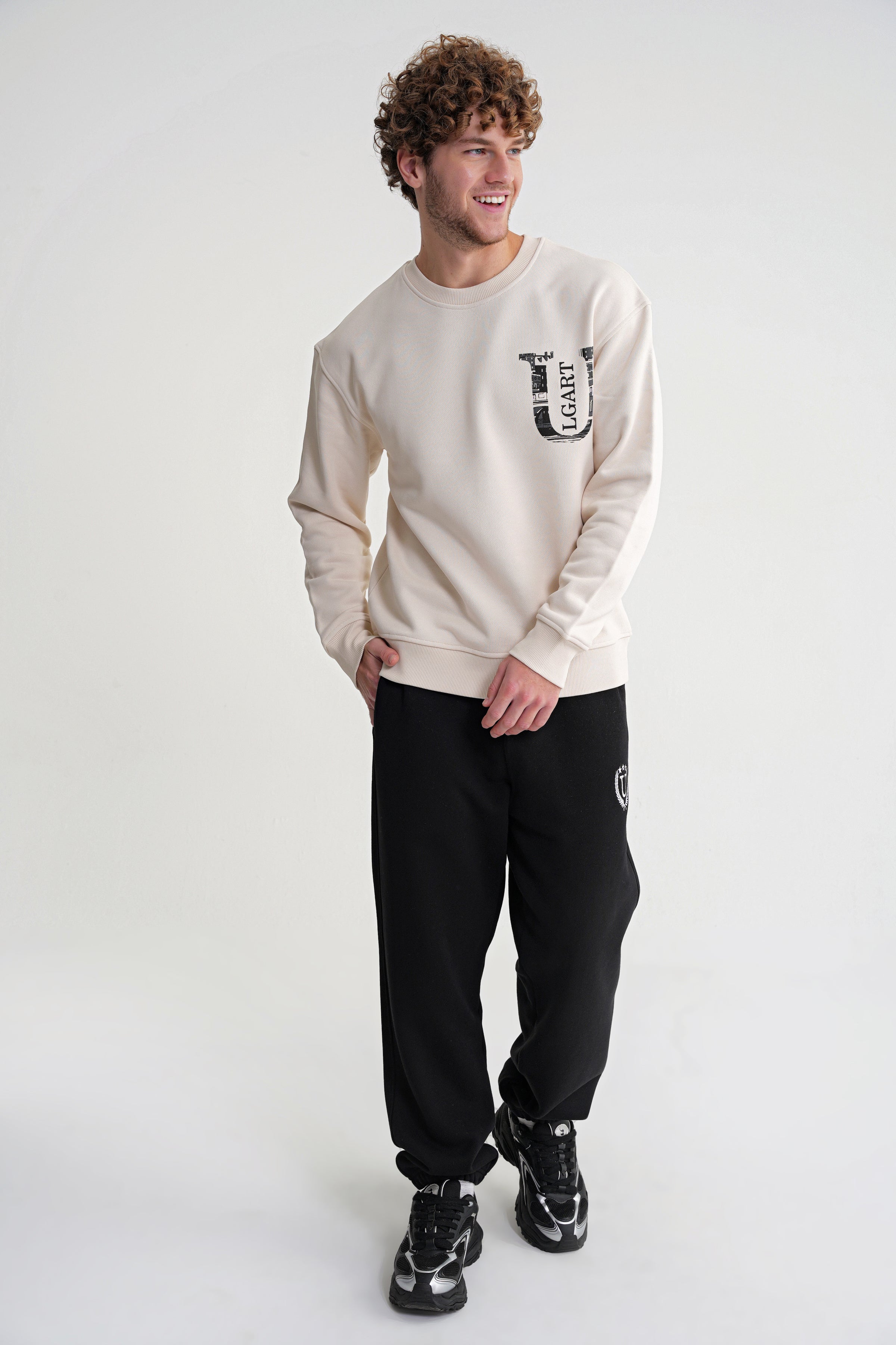 Architekturdesign Oversize Sweat Antik White