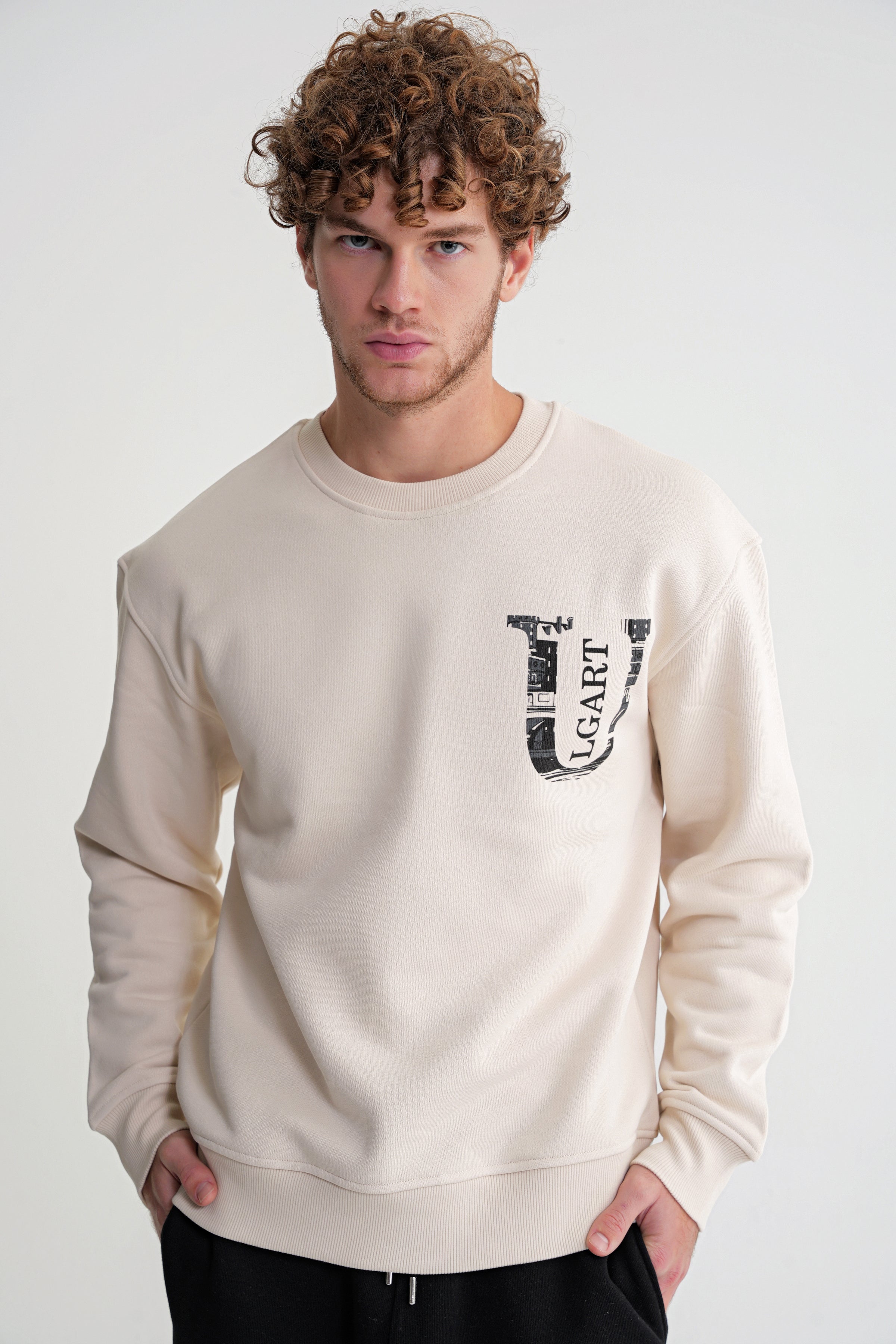 Architekturdesign Oversize Sweat Antik White