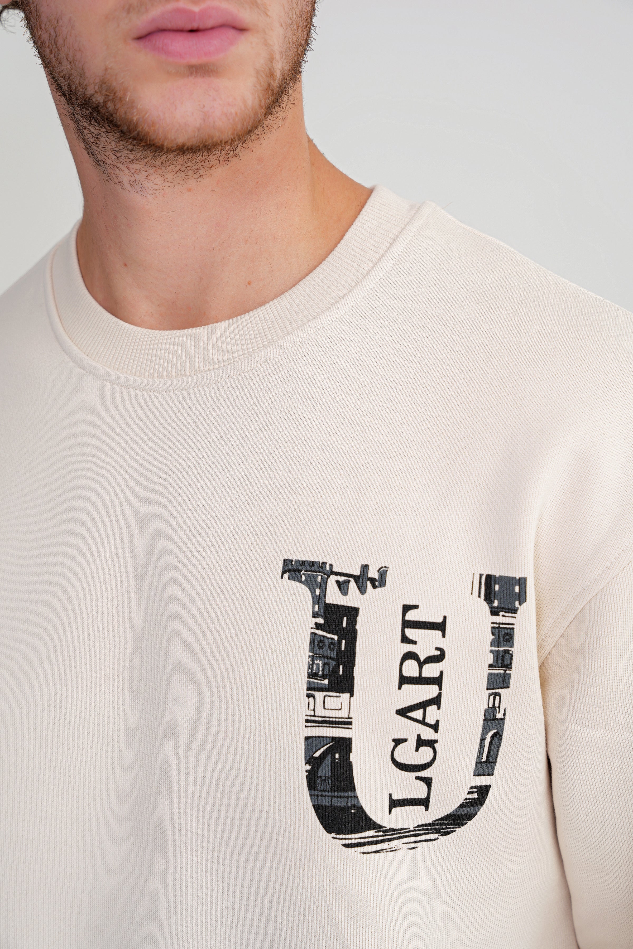 Architekturdesign Oversize Sweat Antik White