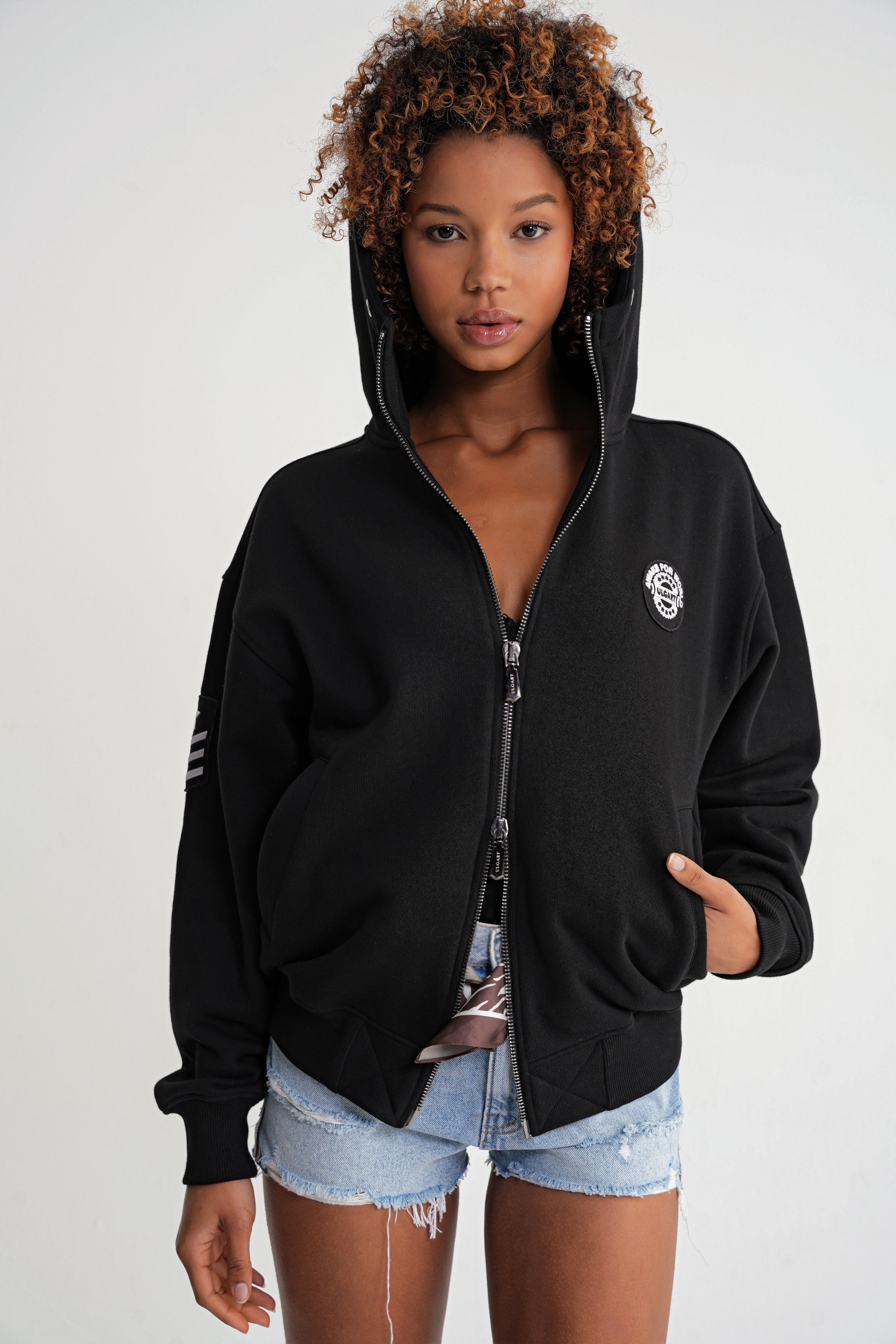 Togg Oversize Zip Hoddie Black