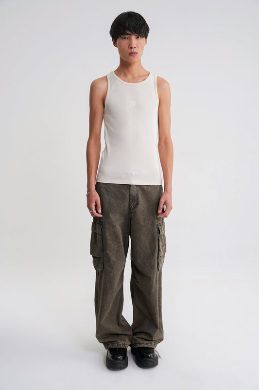 Eric  Rib  Tanktop Antik White