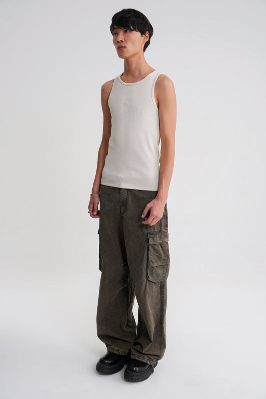 Eric  Rib  Tanktop Antik White