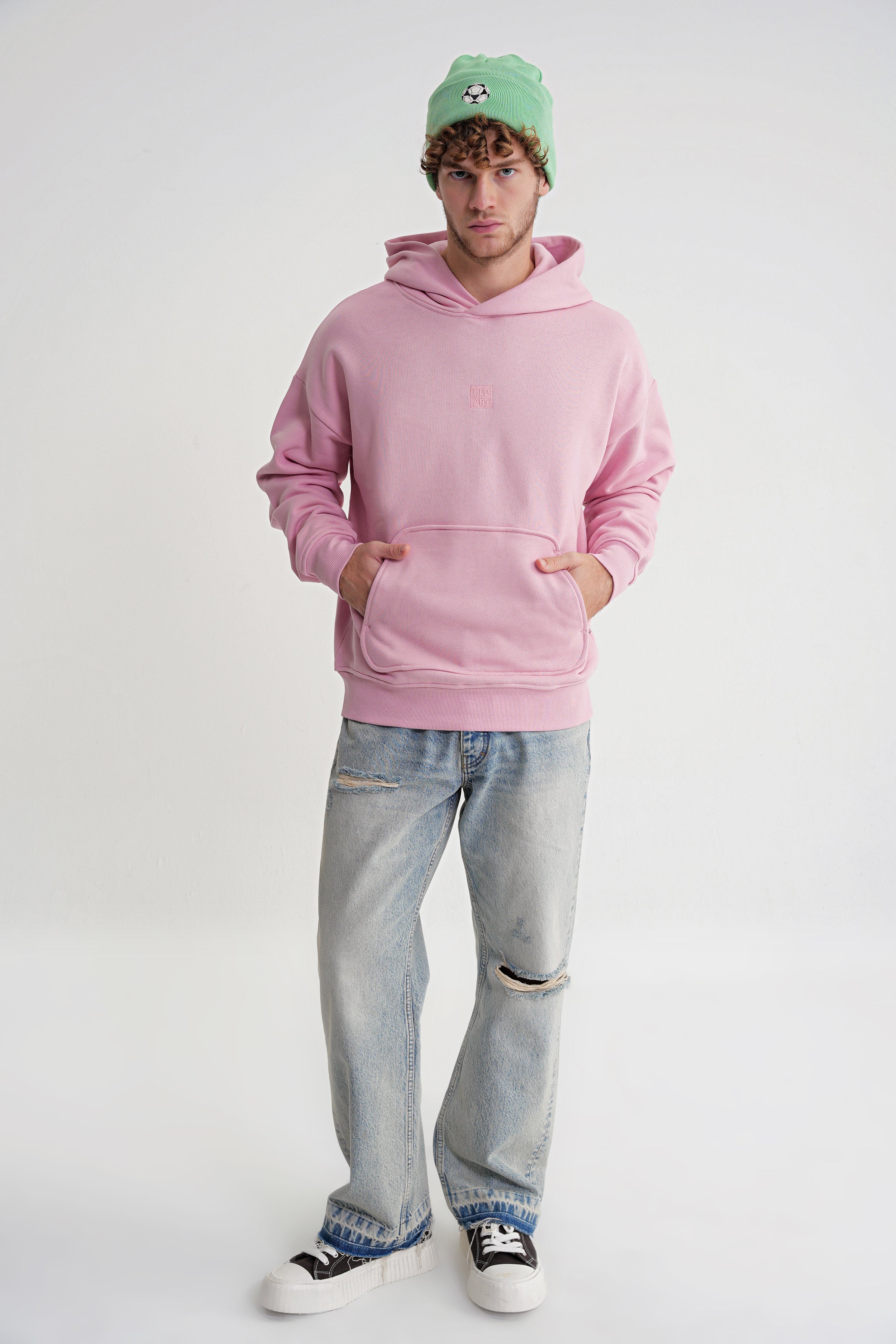Adam Basic Oversize Hooddie Pink