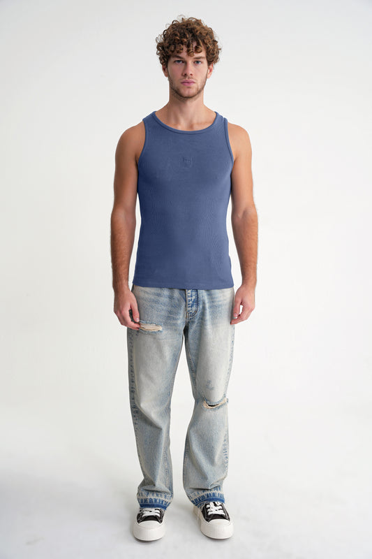 Eric  Rib  Tanktop  Indigo