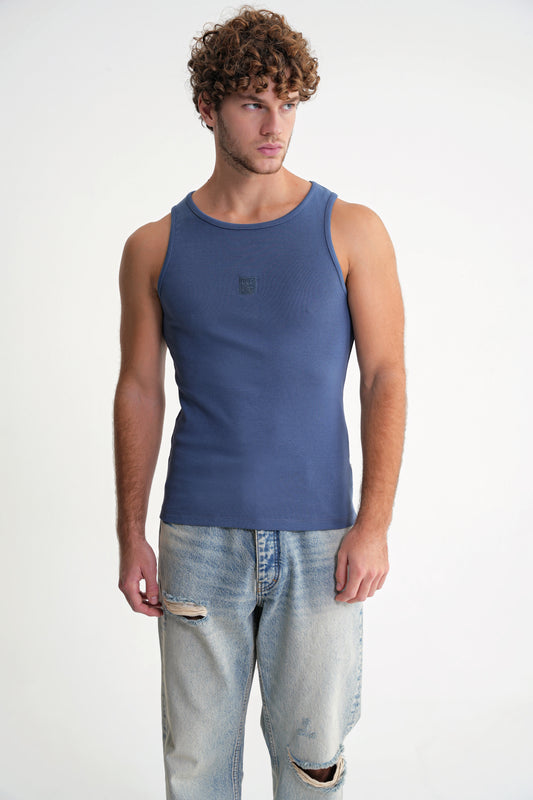 Eric  Rib  Tanktop  Indigo