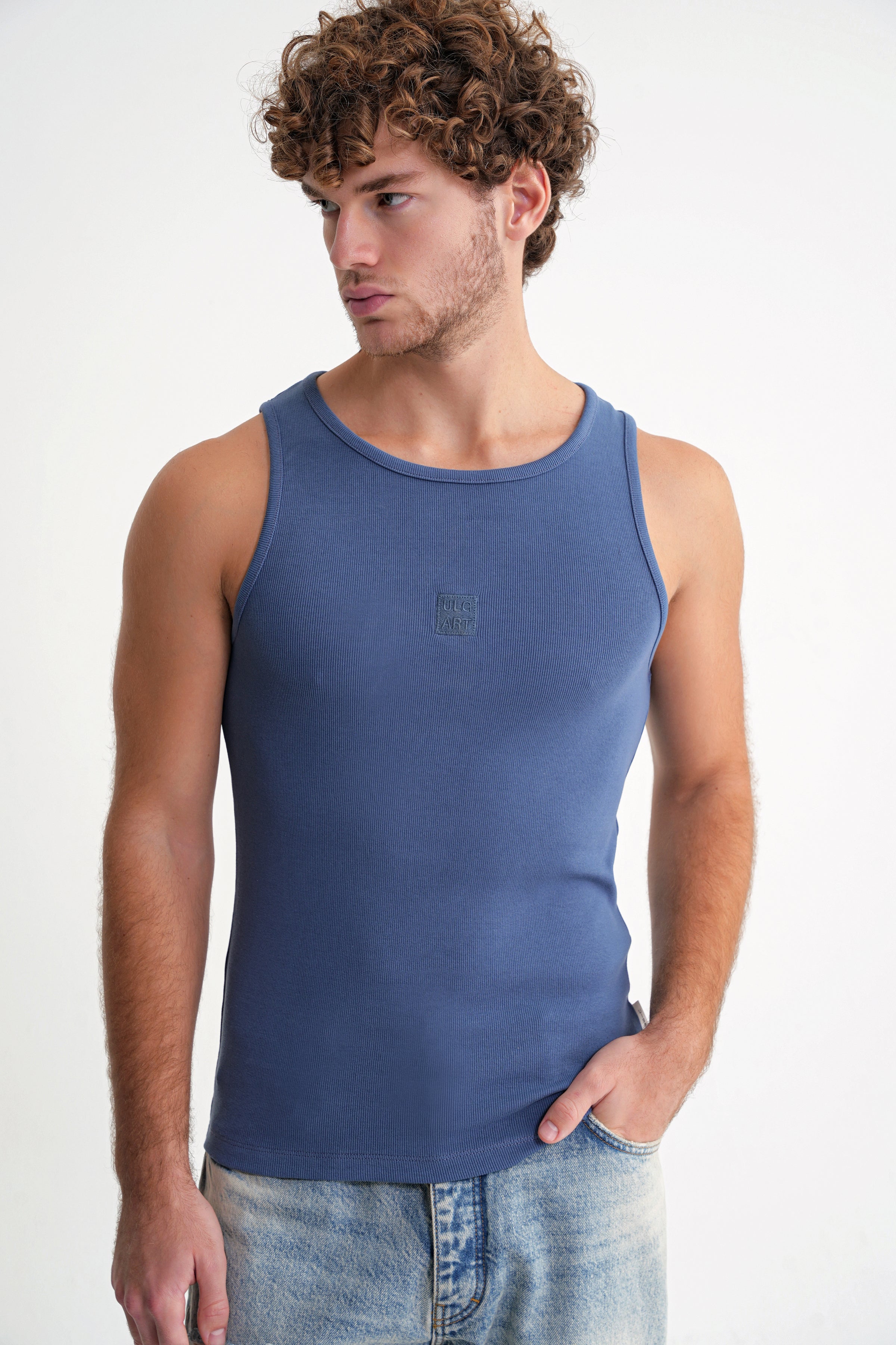 Eric  Rib  Tanktop  Indigo