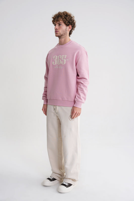 Nataly Man  Oversize Stickerei  Sweat  Pink