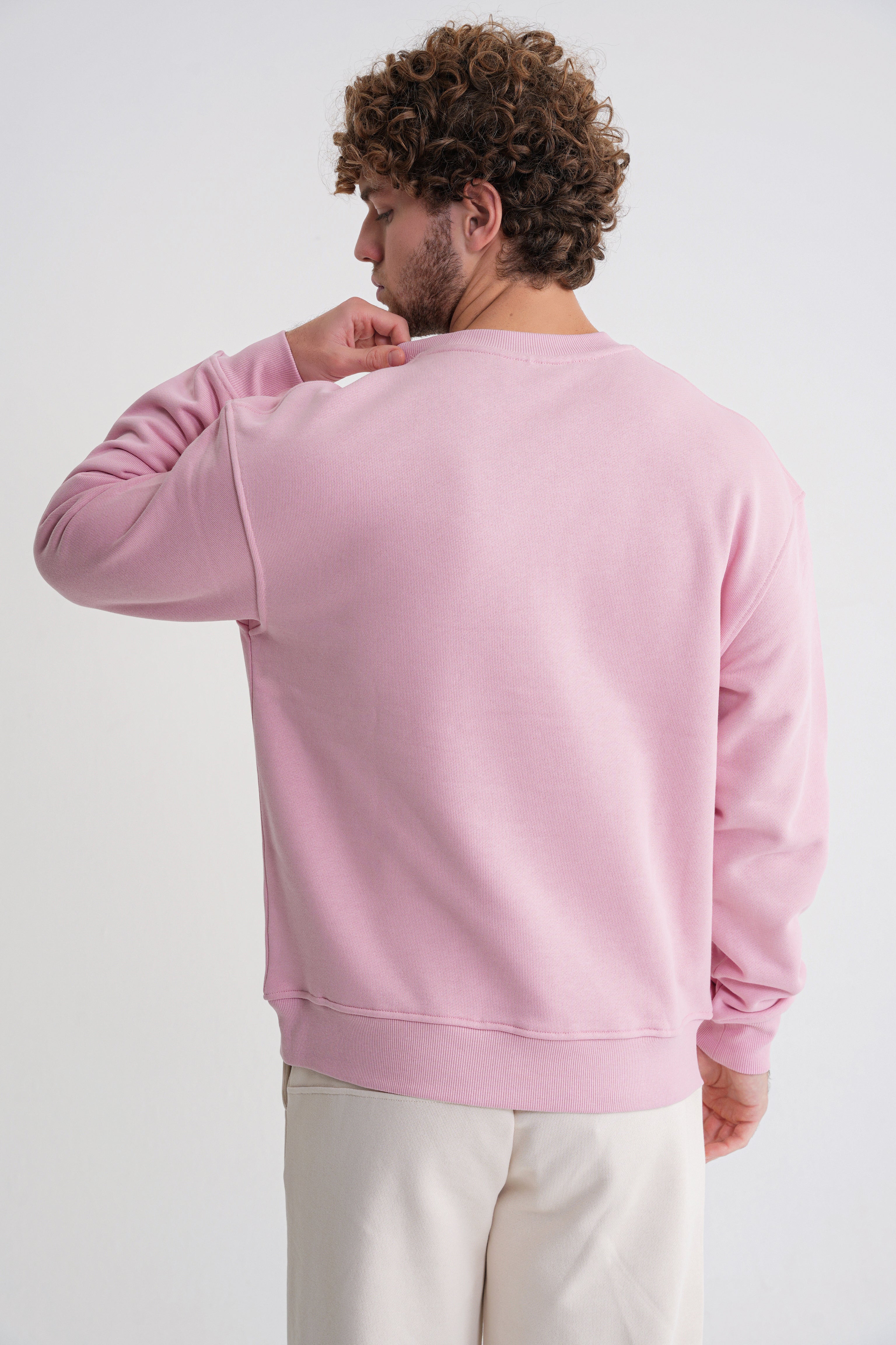 Nataly Man  Oversize Stickerei  Sweat  Pink