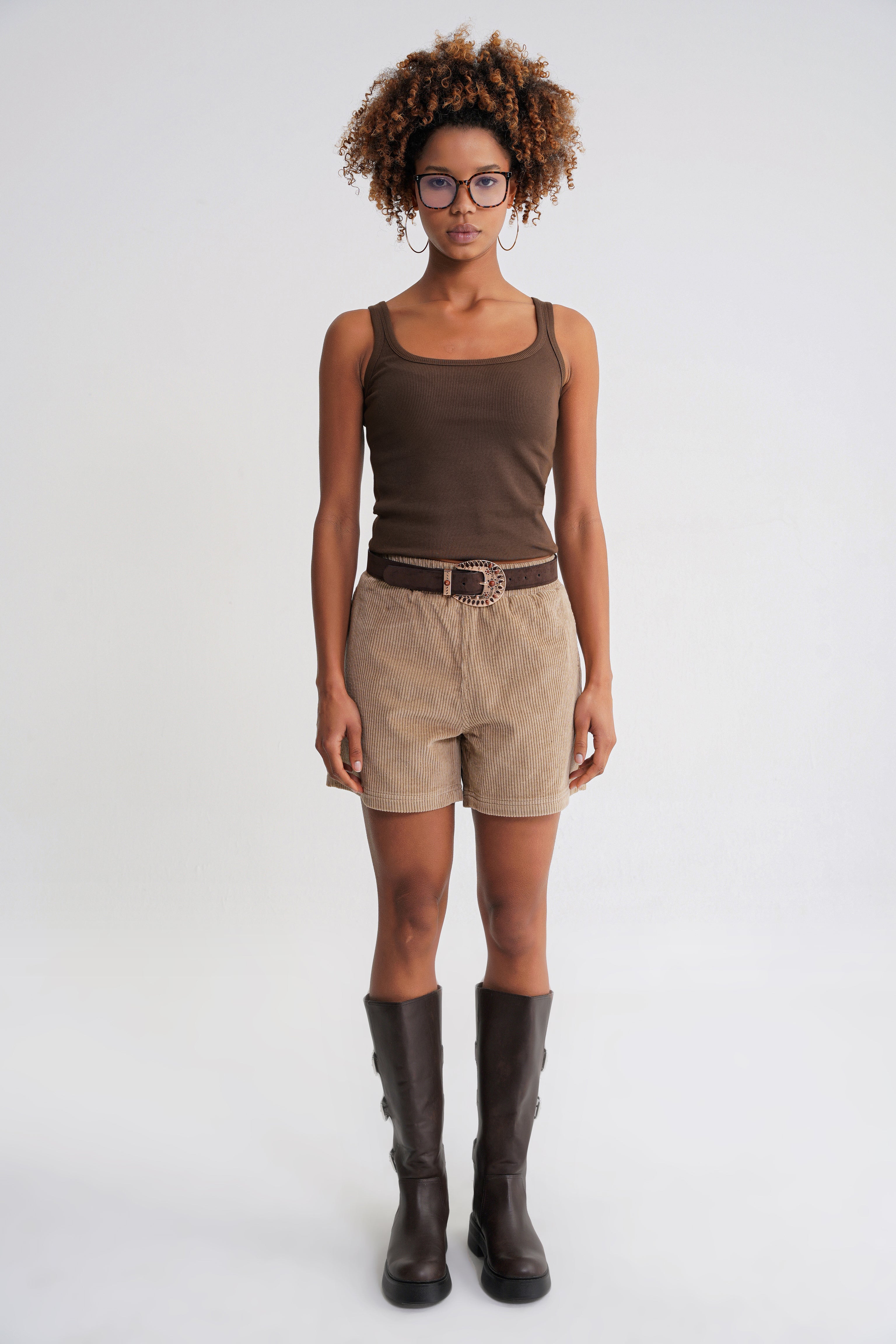 Ella Rib  Tanktop Brown
