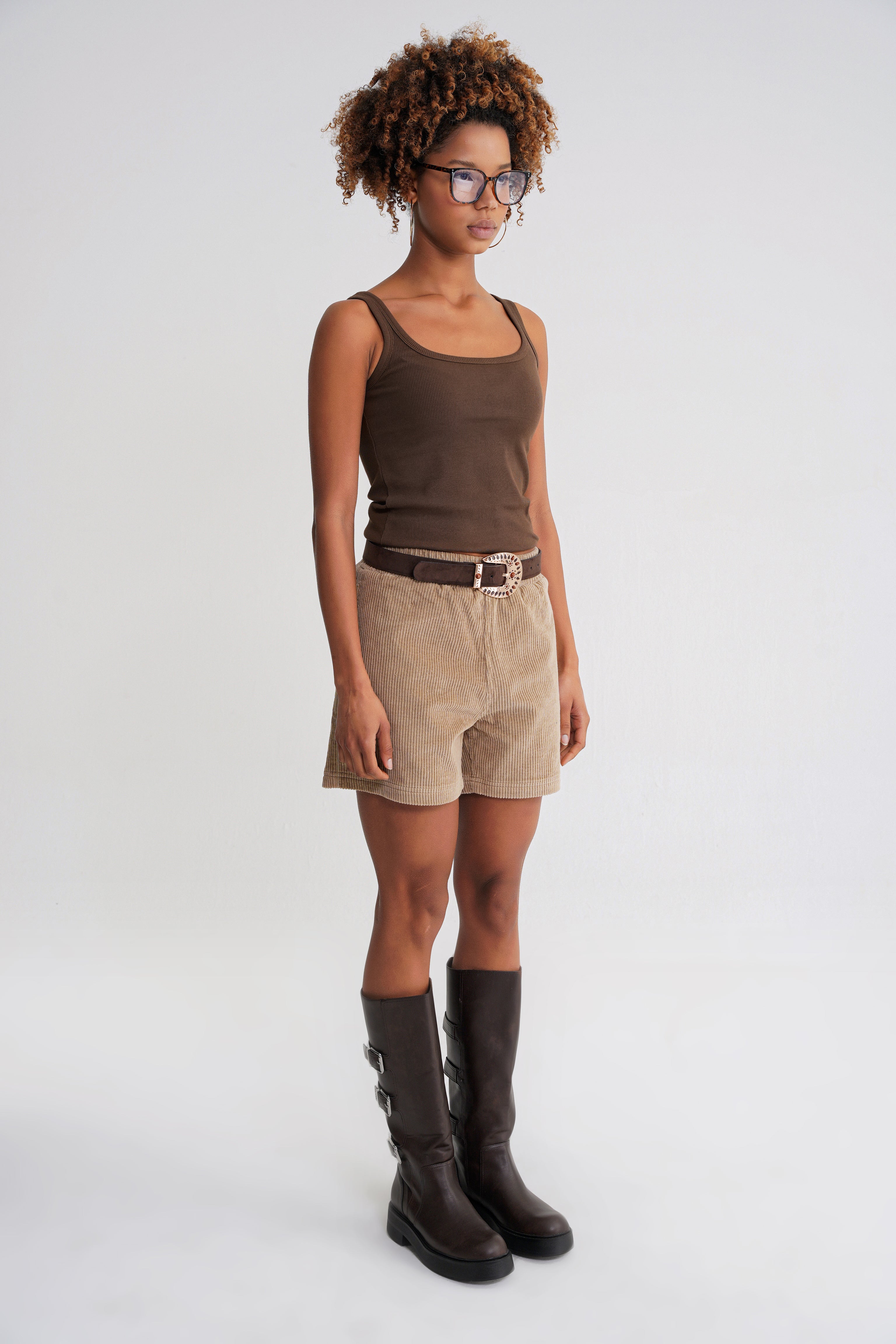 Ella Rib  Tanktop Brown