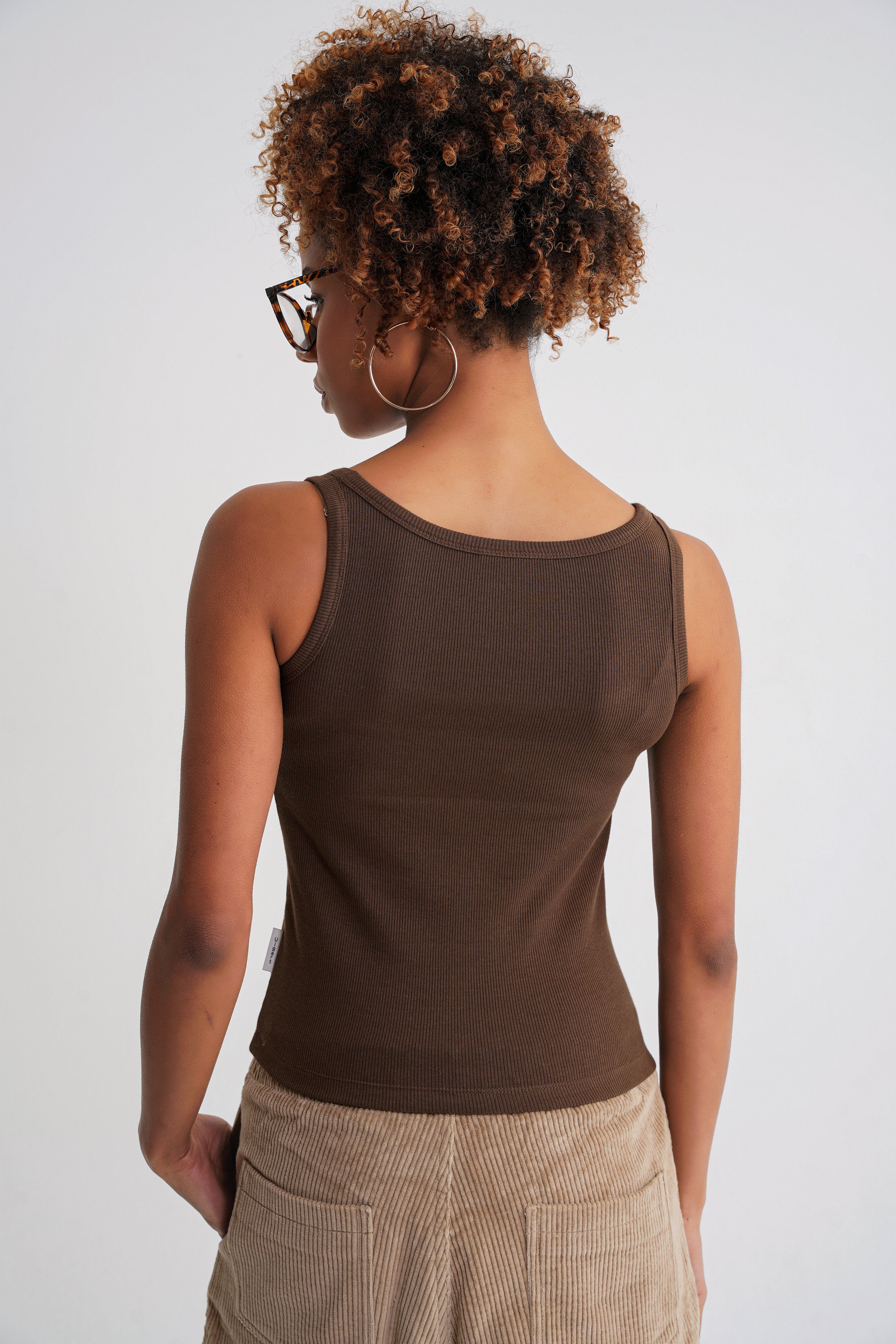 Ella Rib  Tanktop Brown