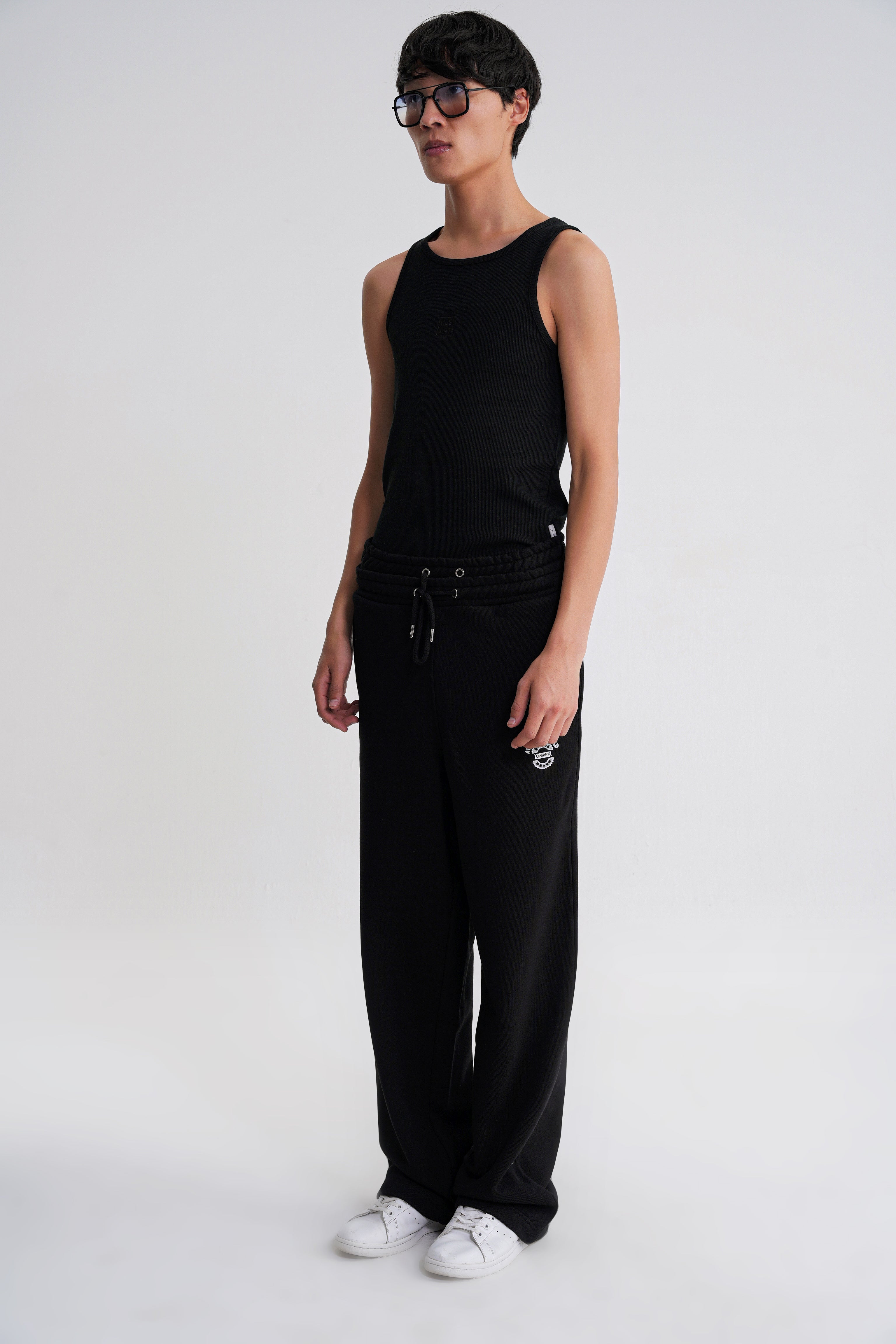 Brian Double Belt Jogger Black