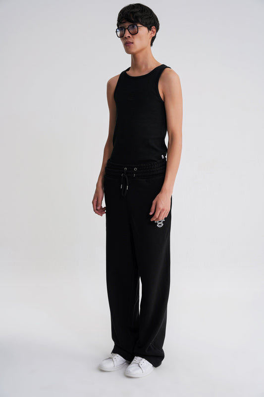 Brian Double Belt Jogger Black