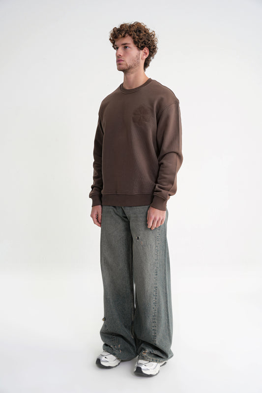 Rose Oversize Sweat Brown