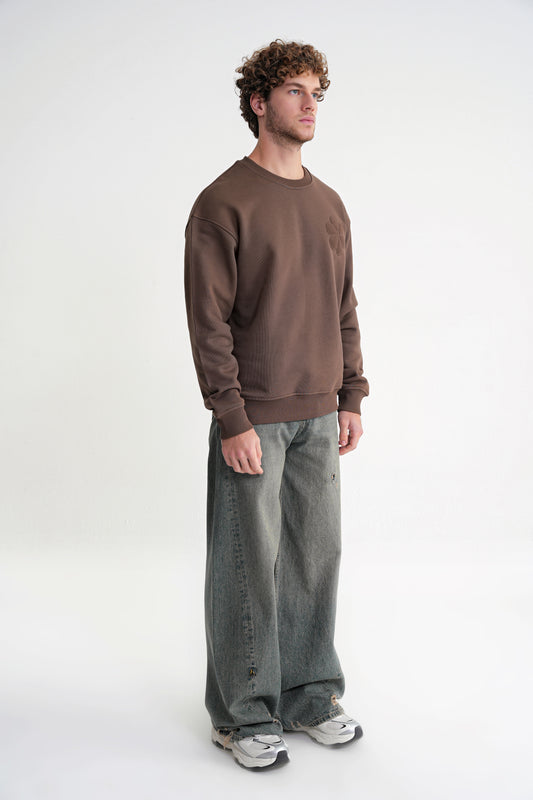 Rose Oversize Sweat Brown