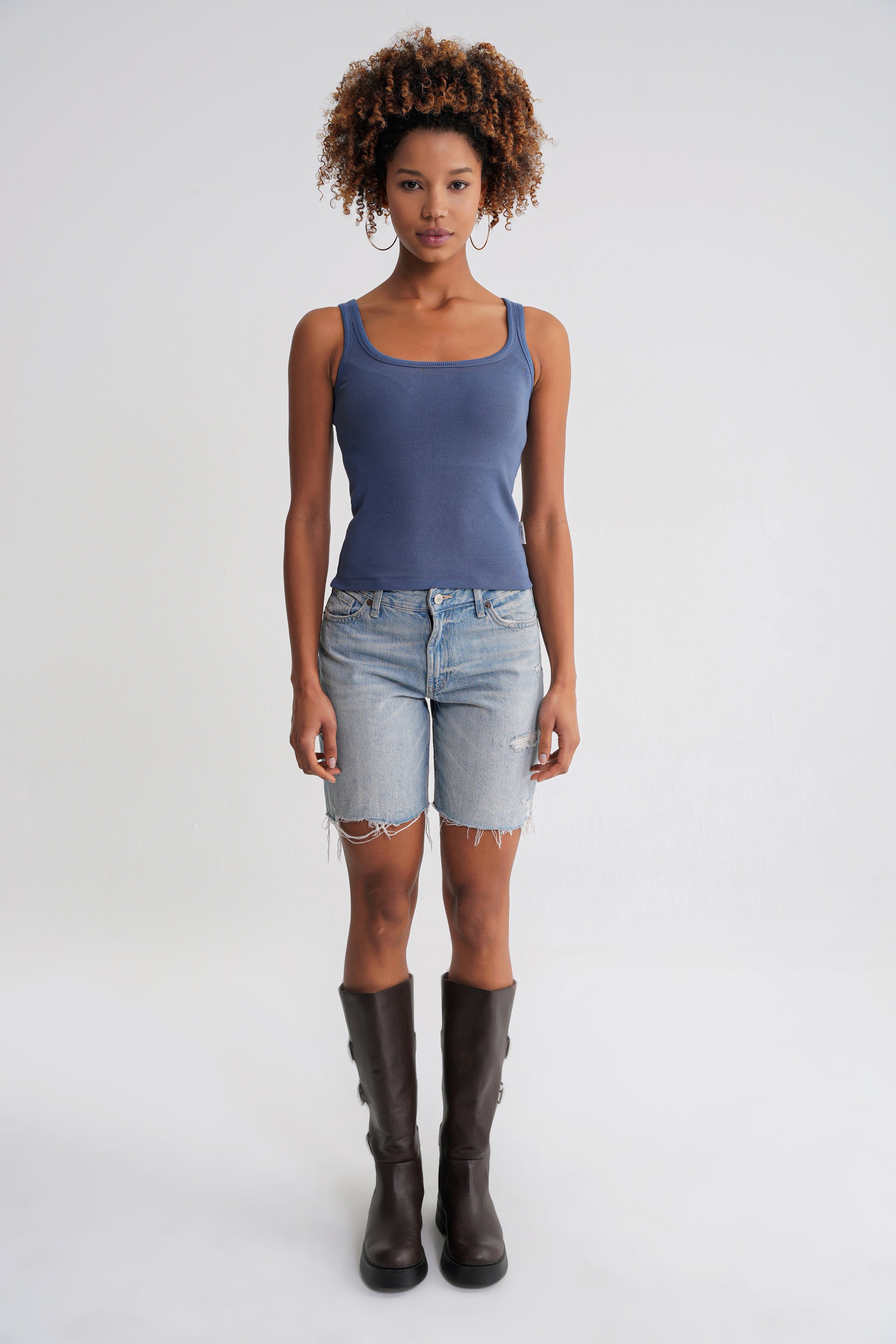 Ella Rib  Tanktop İndigo