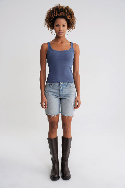 Ella Rib  Tanktop İndigo