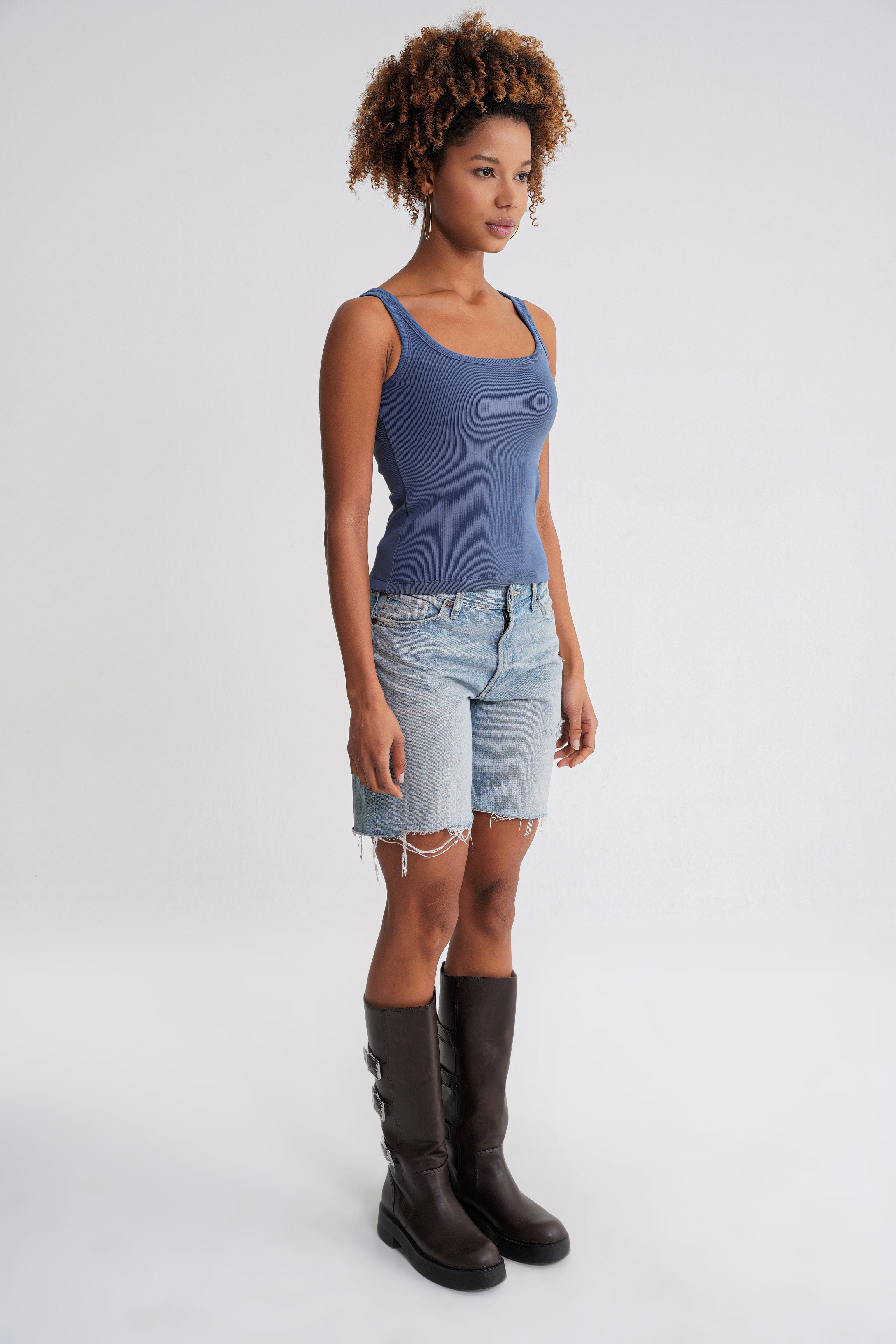 Ella Rib  Tanktop İndigo