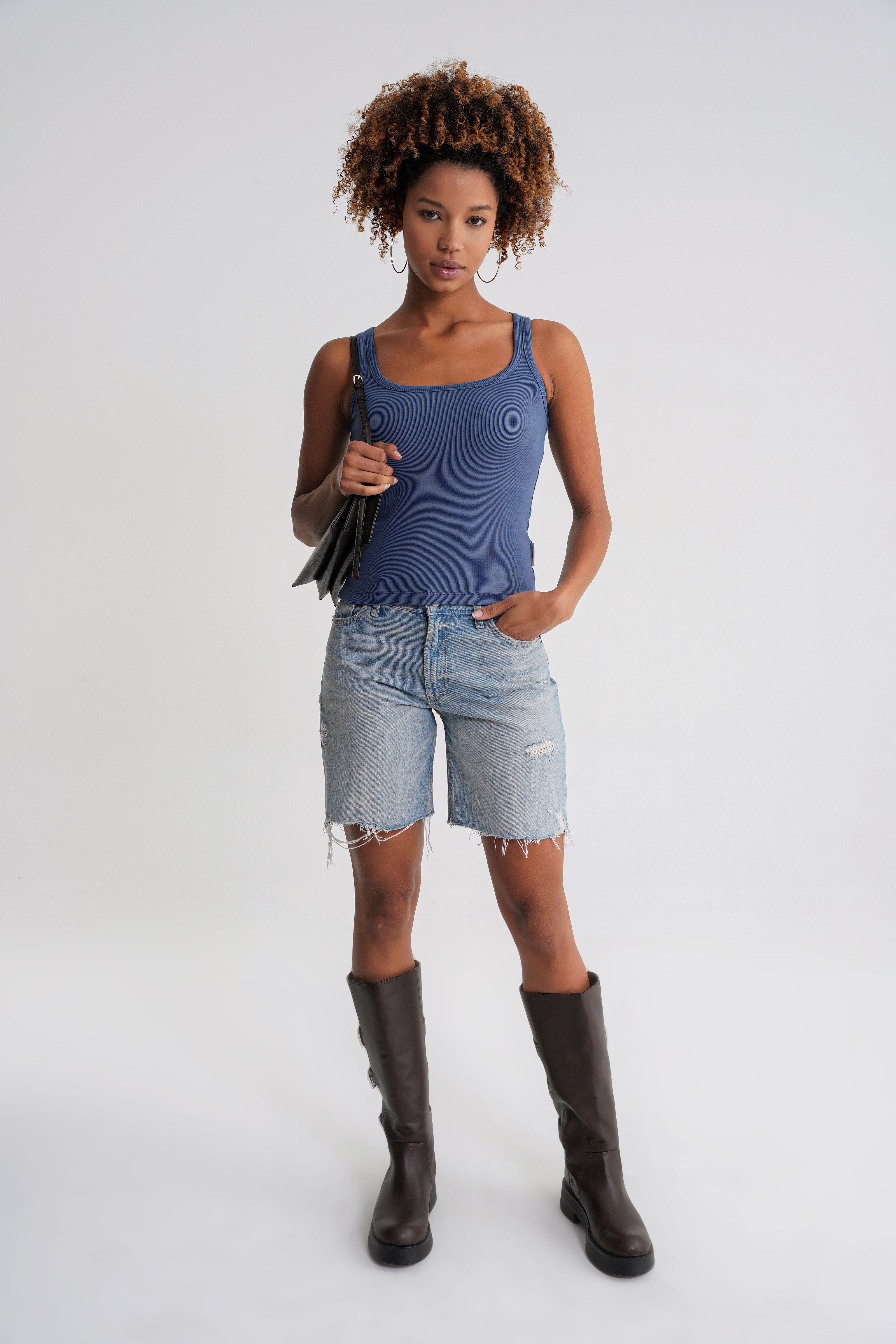 Ella Rib  Tanktop İndigo