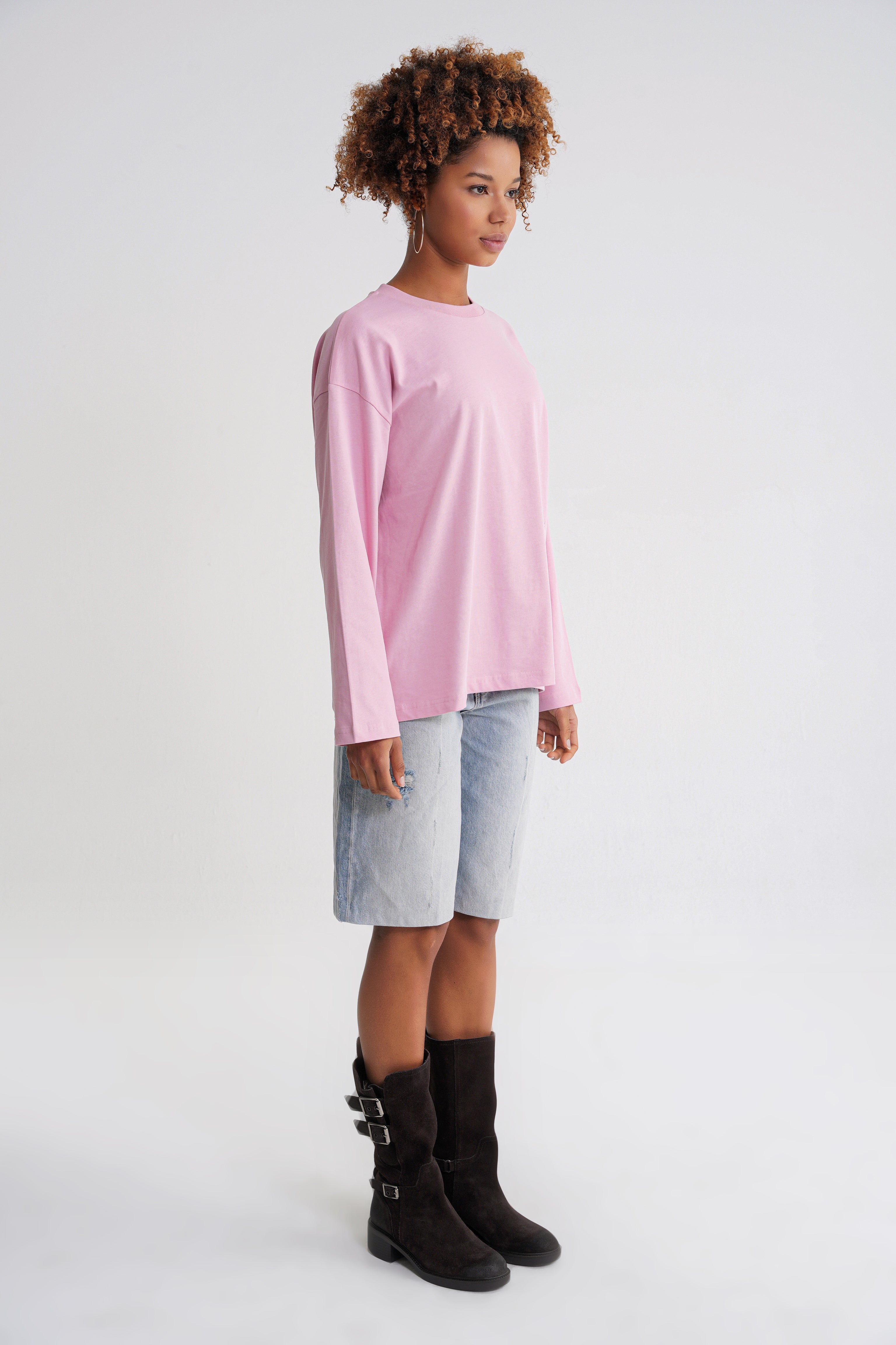 Teo Women Long Sleeve Pink