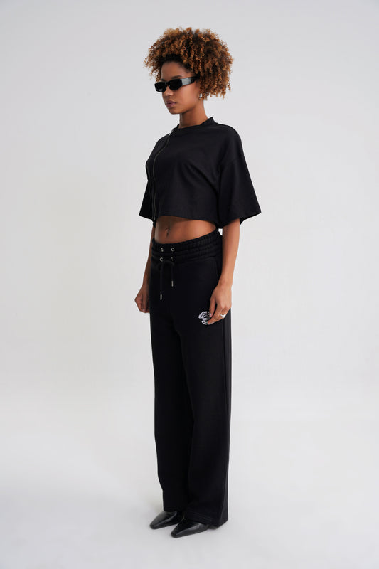 Brian Double Belt Jogger Black