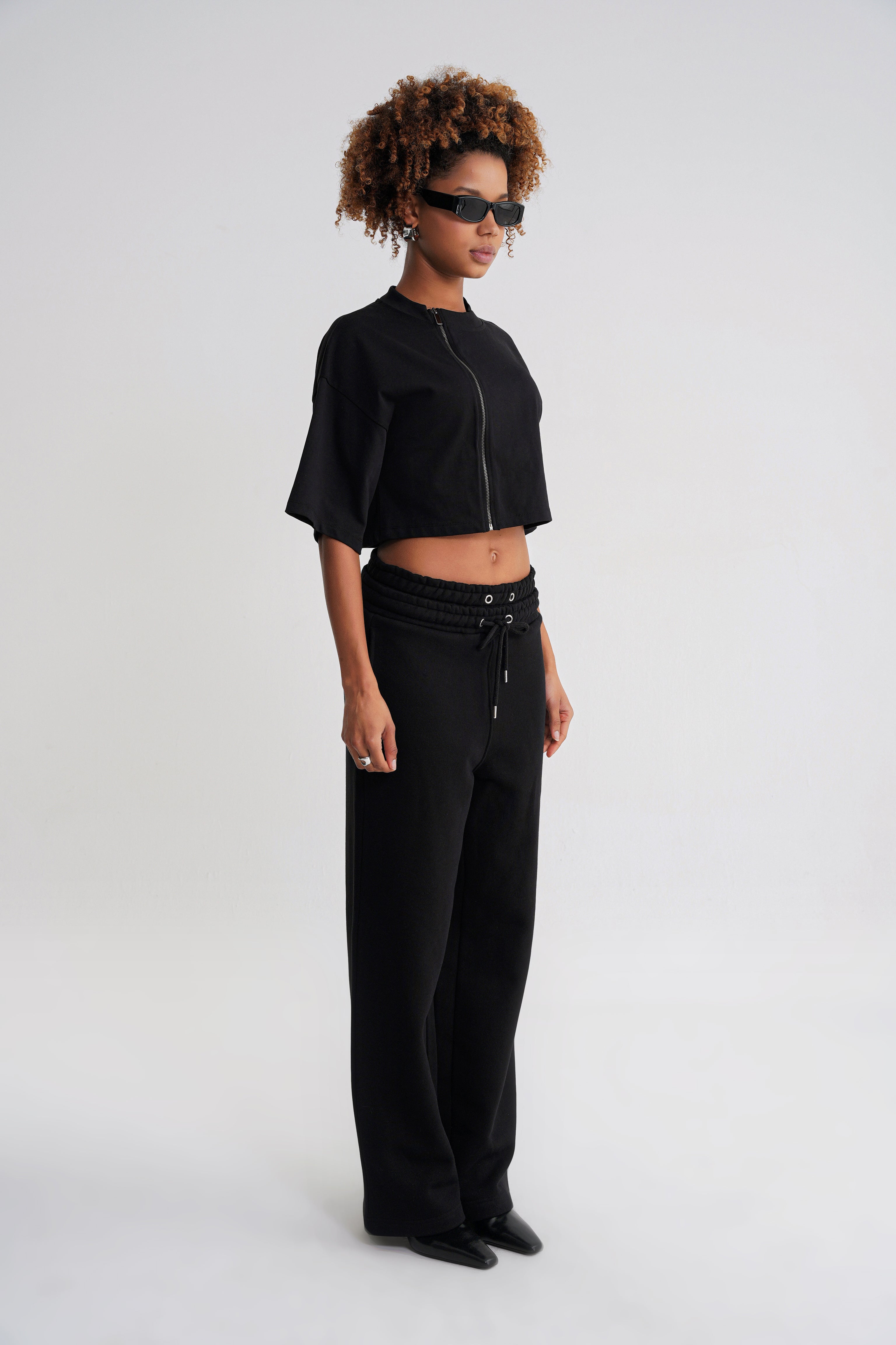 Brian Double Belt Jogger Black