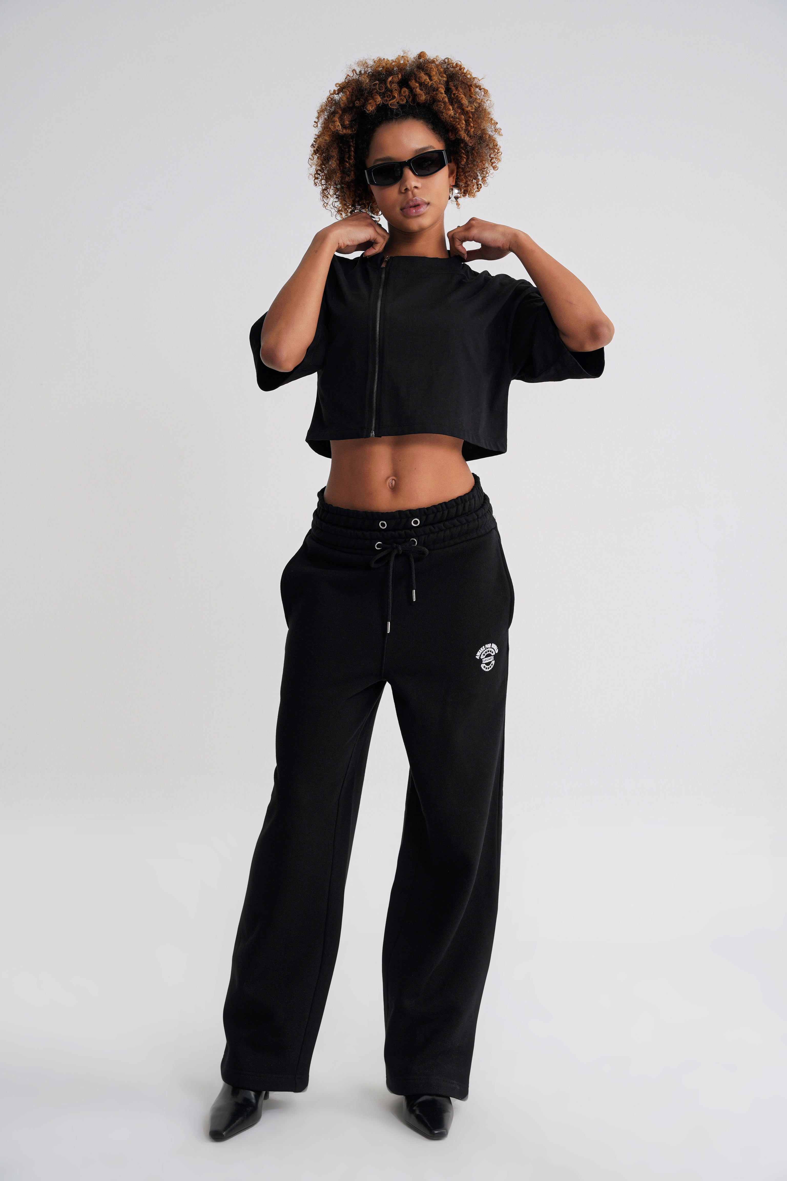 Brian Double Belt Jogger Black