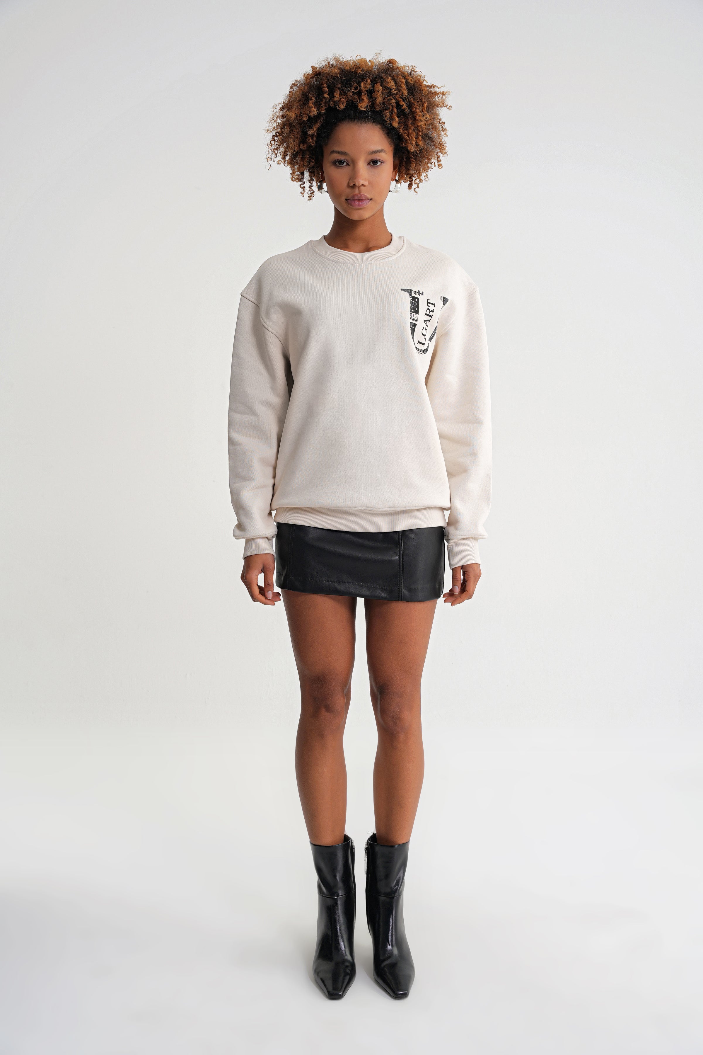 Architekturdesign Oversize Sweat Antik White